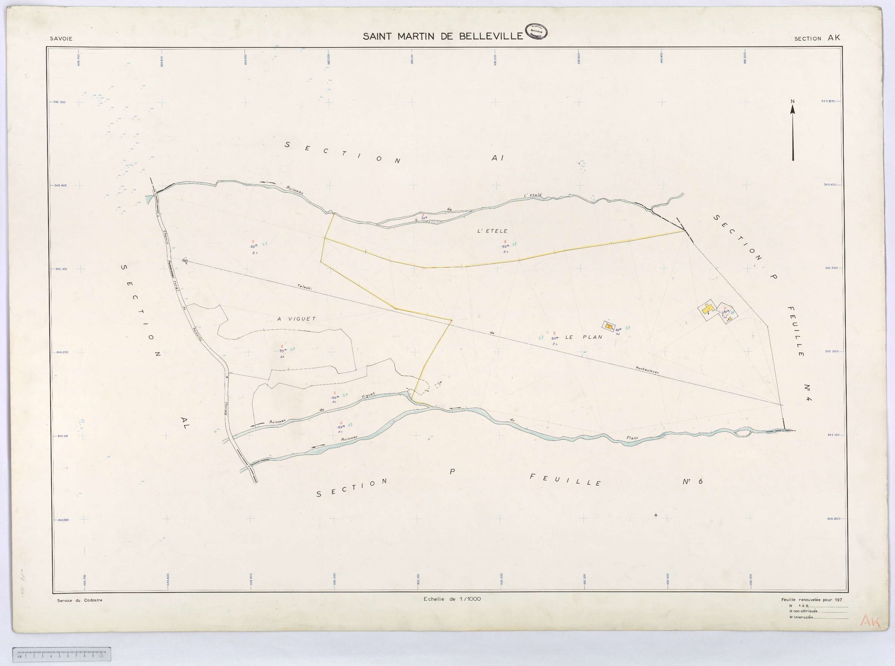 Saint-Martin-de-Belleville - Cadastre remembré (s.d.).