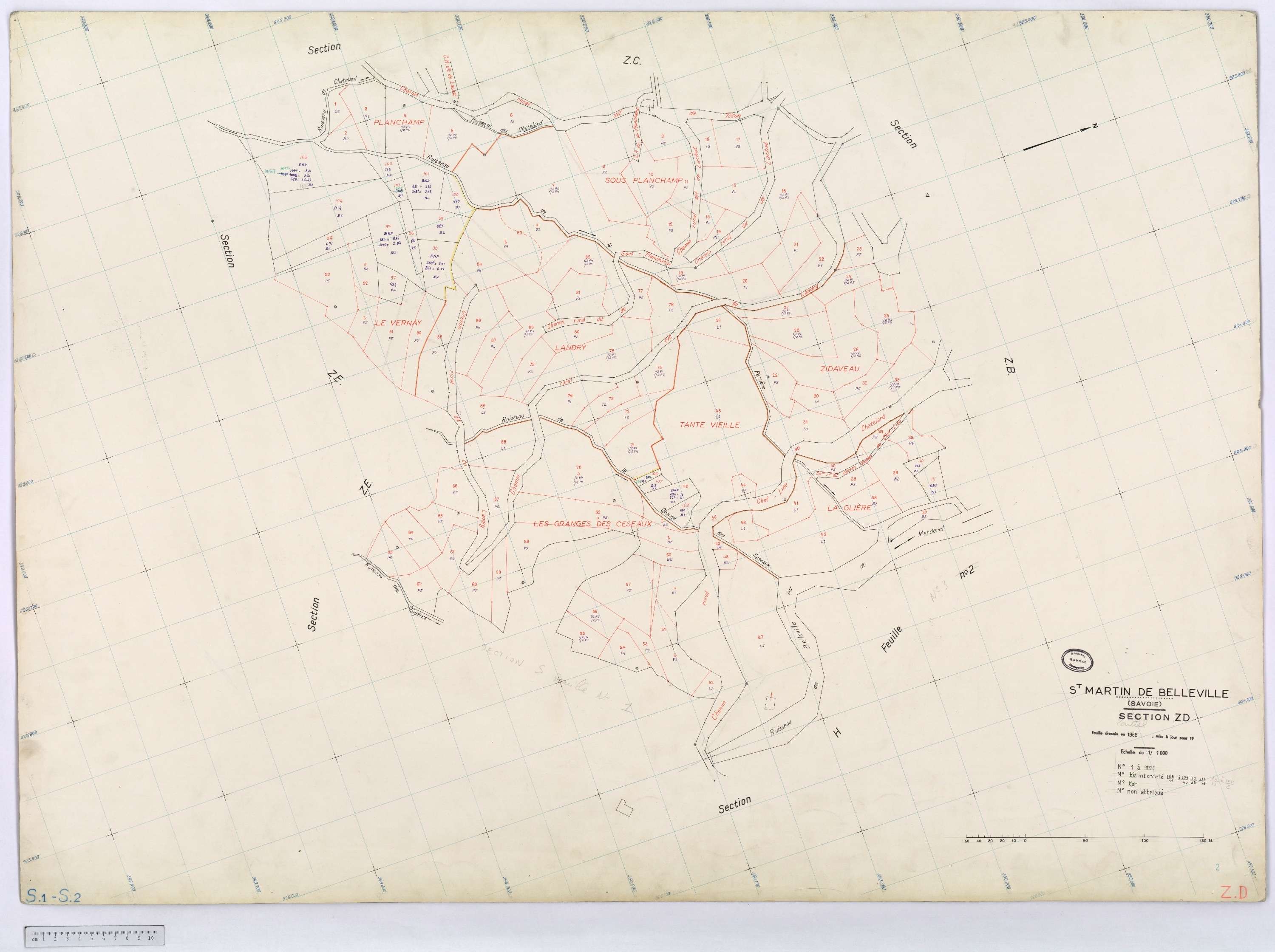 Saint-Martin-de-Belleville - Cadastre remembré (s.d.).