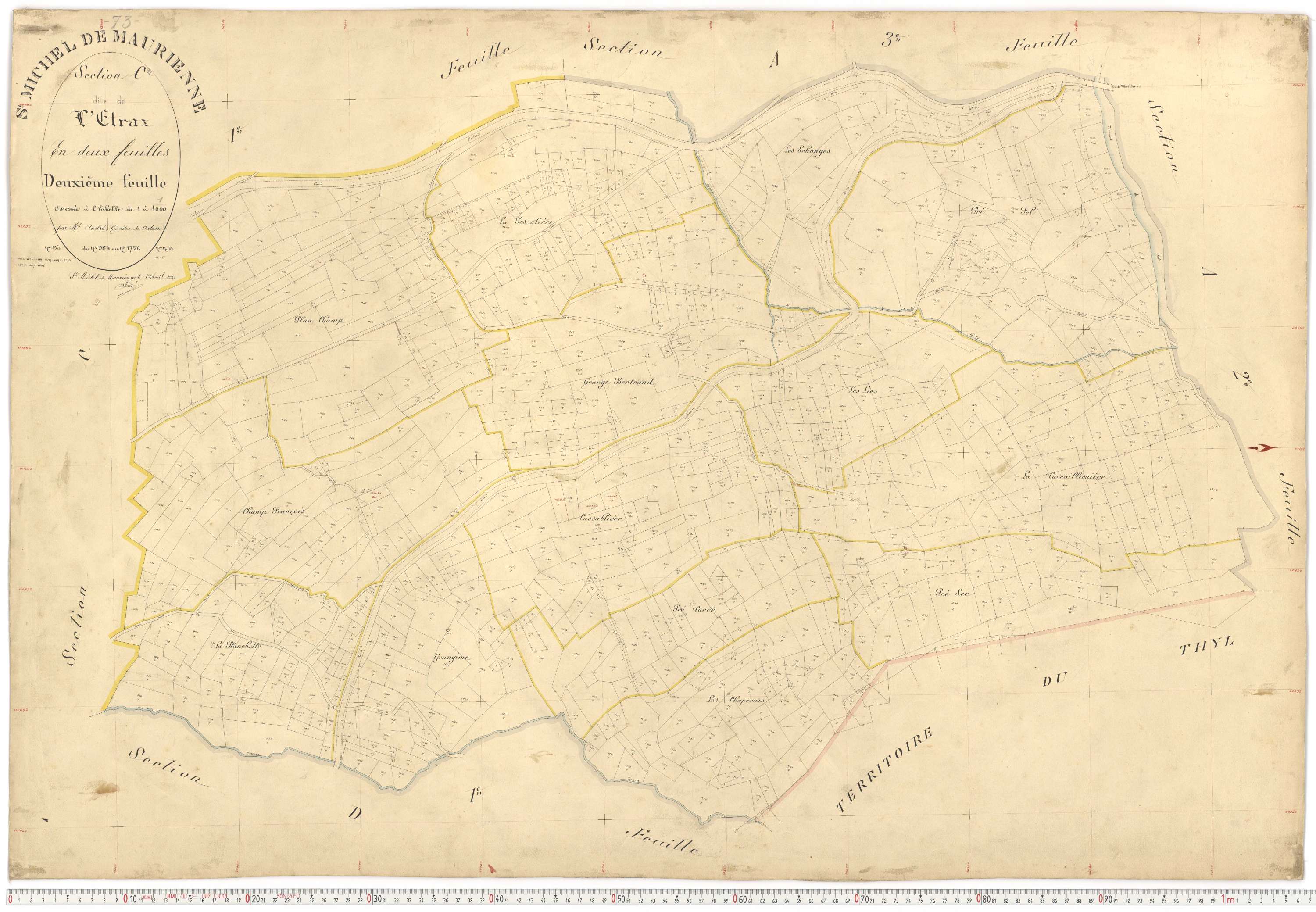 Saint-Michel-de-Maurienne - Plans cadastraux du premier cadastre français.