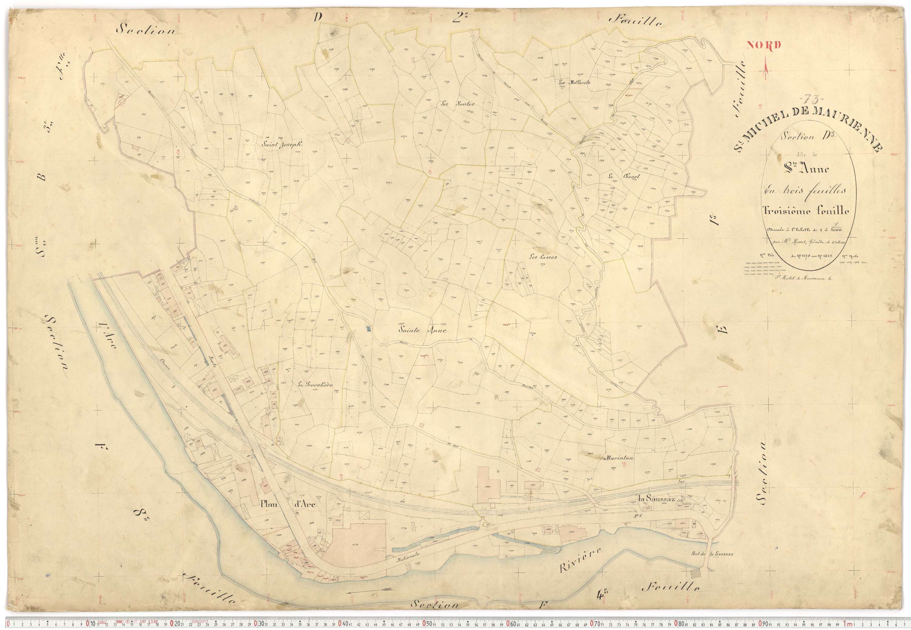 Saint-Michel-de-Maurienne - Plans cadastraux du premier cadastre français.
