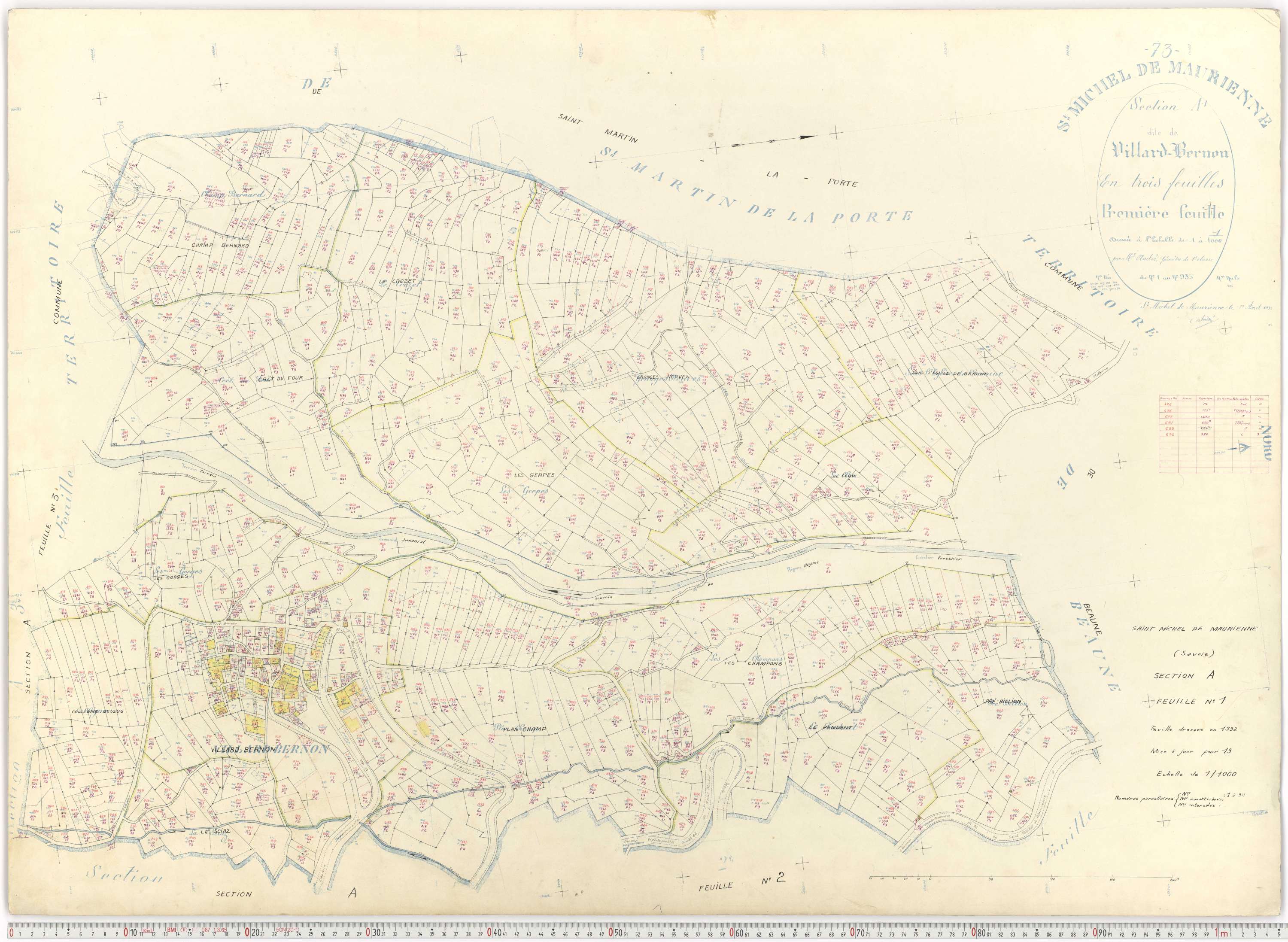 Saint-Michel-de-Maurienne - Plans cadastraux du cadastre rénové.