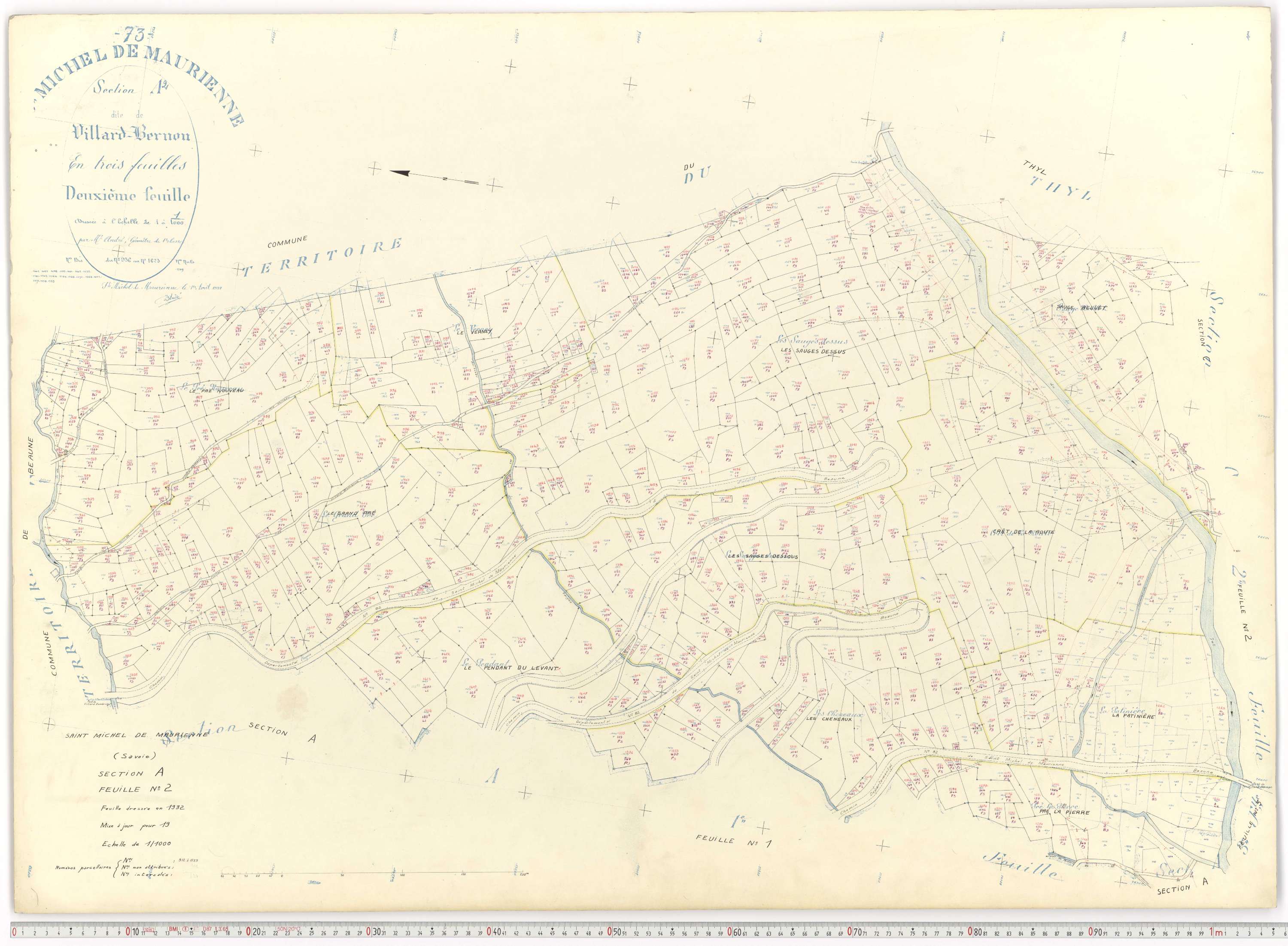 Saint-Michel-de-Maurienne - Plans cadastraux du cadastre rénové.