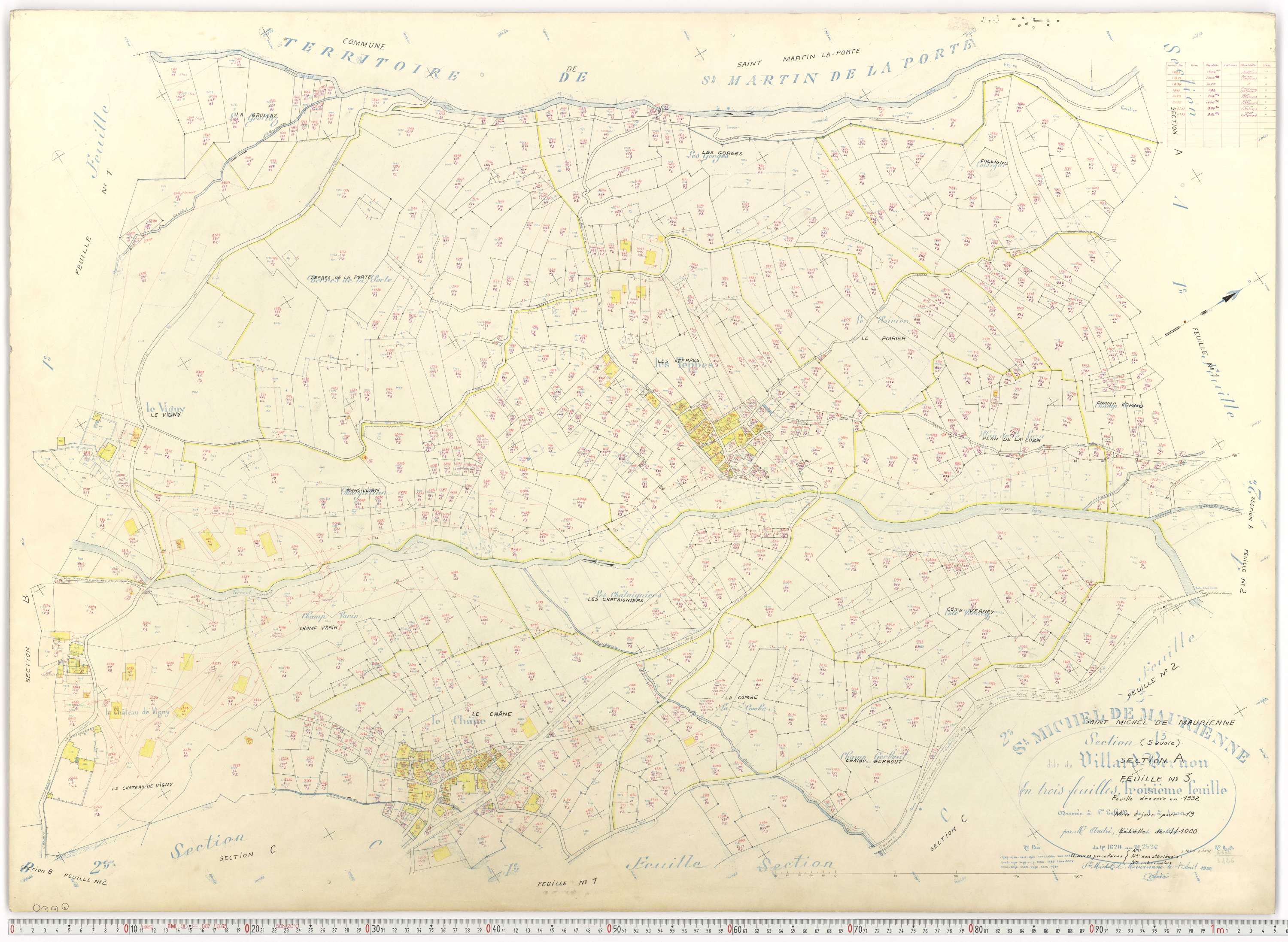 Saint-Michel-de-Maurienne - Plans cadastraux du cadastre rénové.