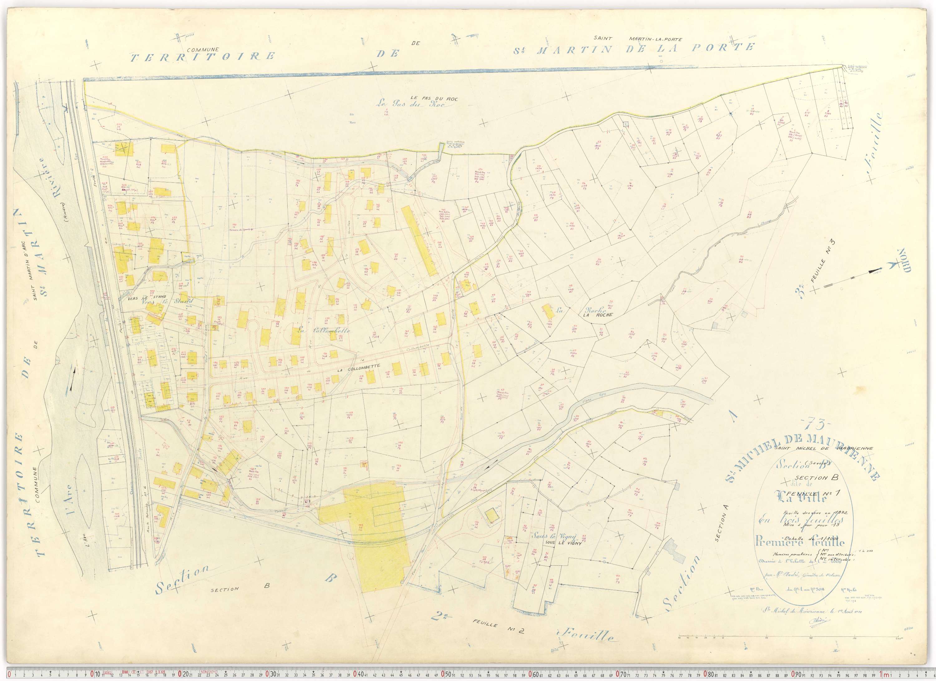 Saint-Michel-de-Maurienne - Plans cadastraux du cadastre rénové.