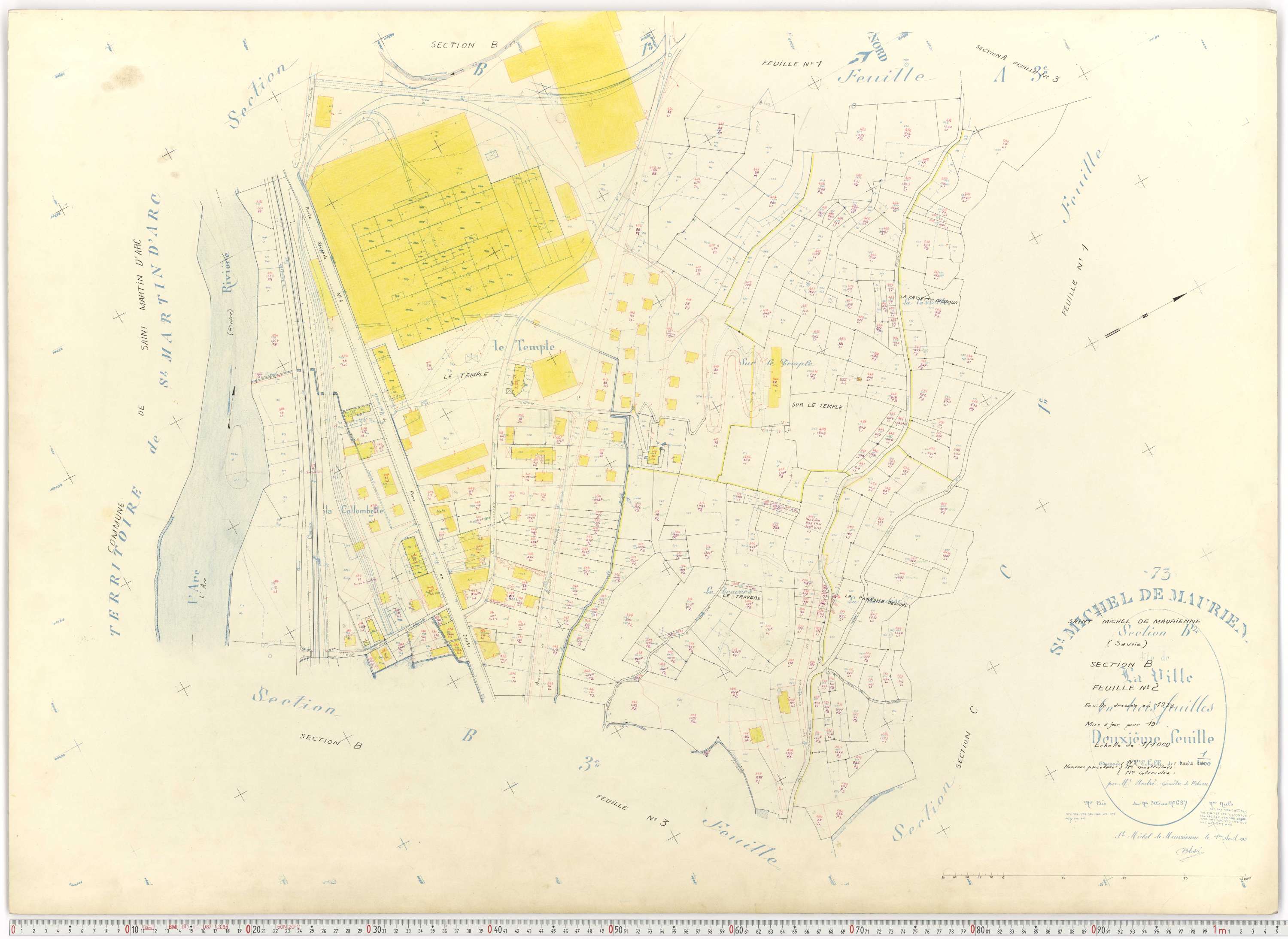 Saint-Michel-de-Maurienne - Plans cadastraux du cadastre rénové.