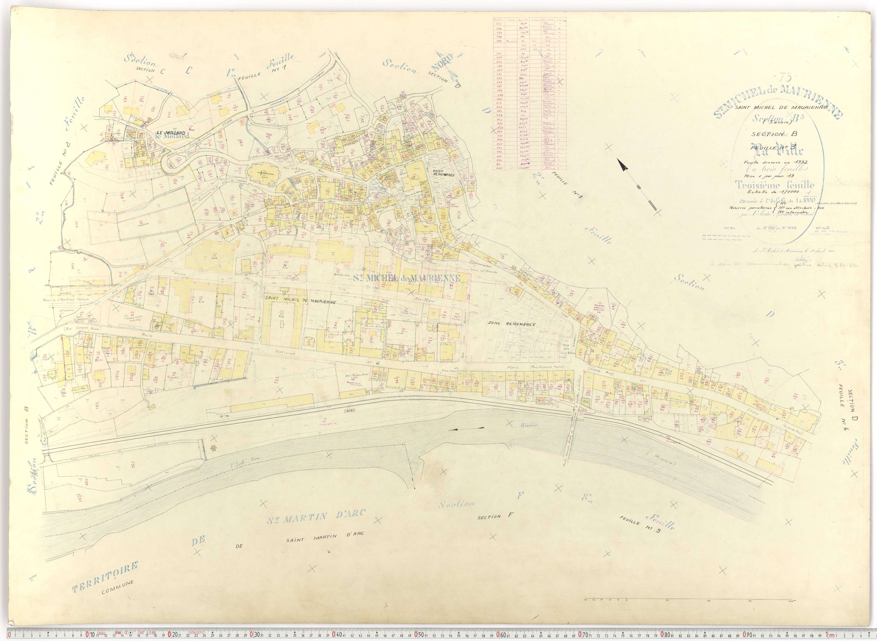 Saint-Michel-de-Maurienne - Plans cadastraux du cadastre rénové.