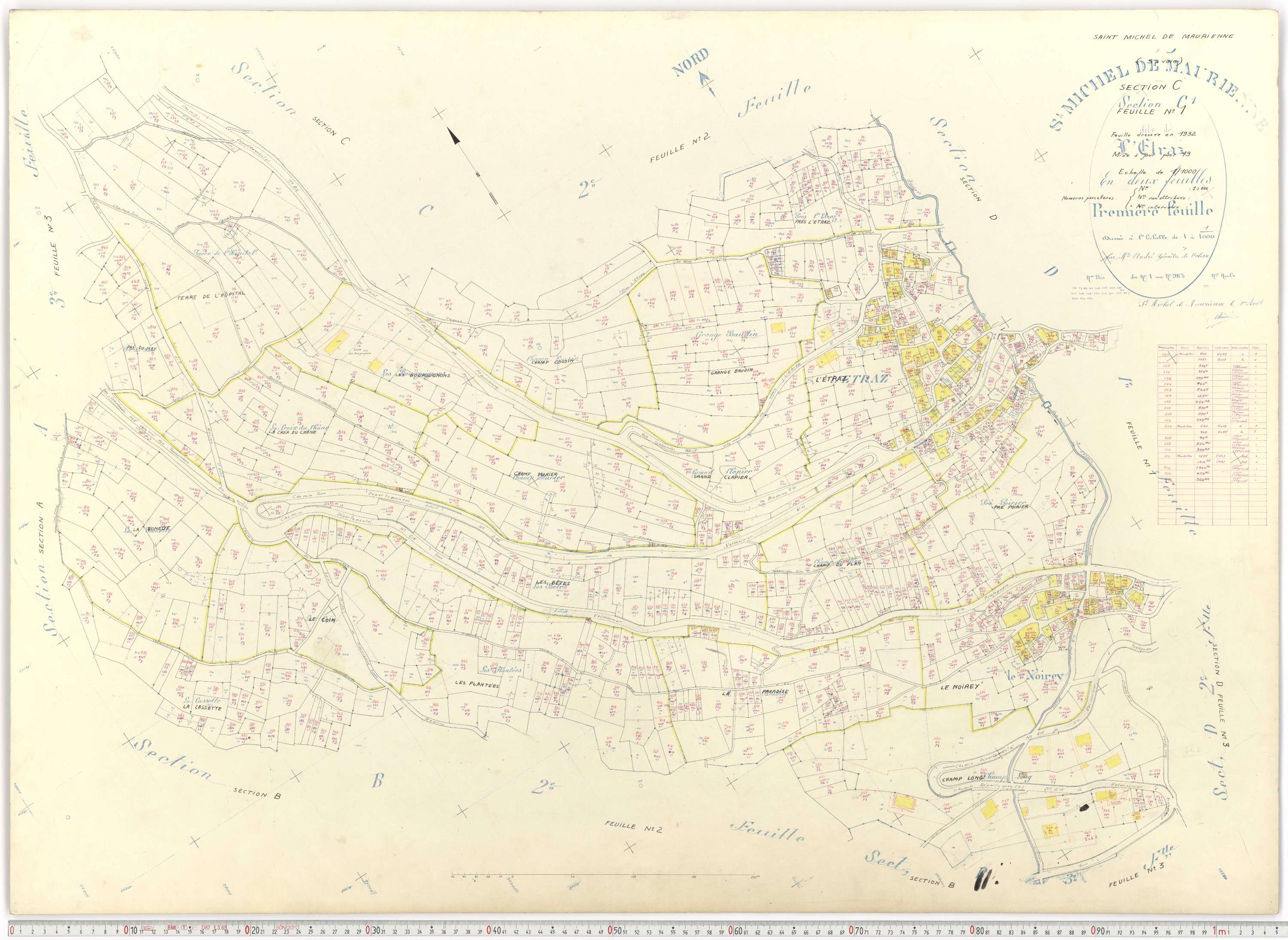 Saint-Michel-de-Maurienne - Plans cadastraux du cadastre rénové.