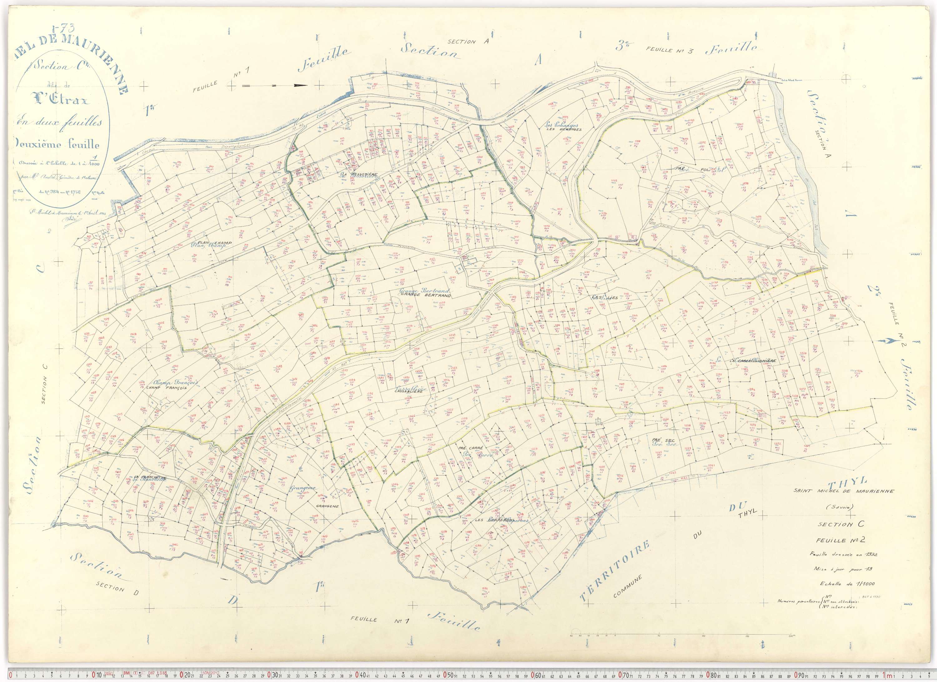 Saint-Michel-de-Maurienne - Plans cadastraux du cadastre rénové.