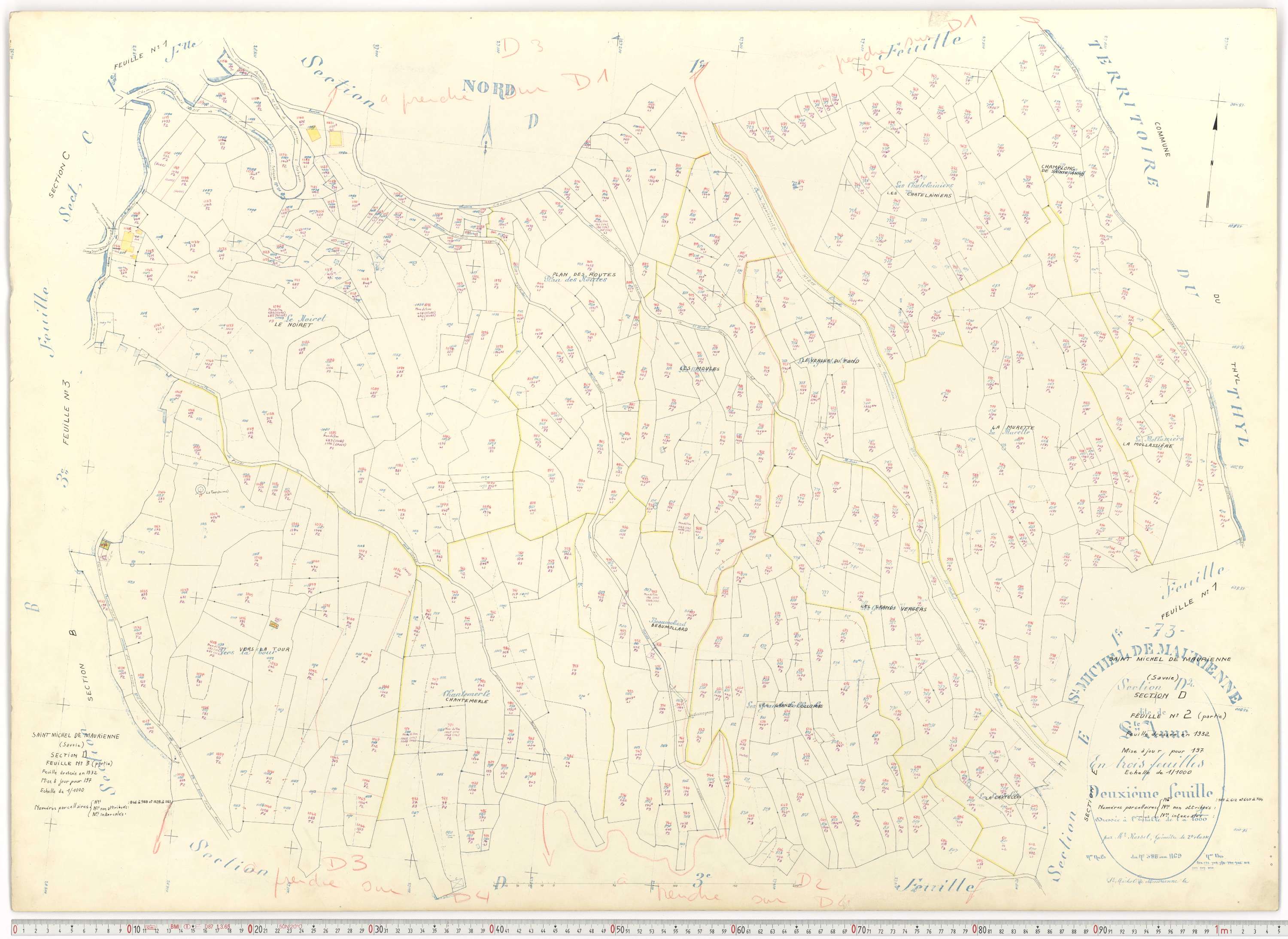 Saint-Michel-de-Maurienne - Plans cadastraux du cadastre rénové.