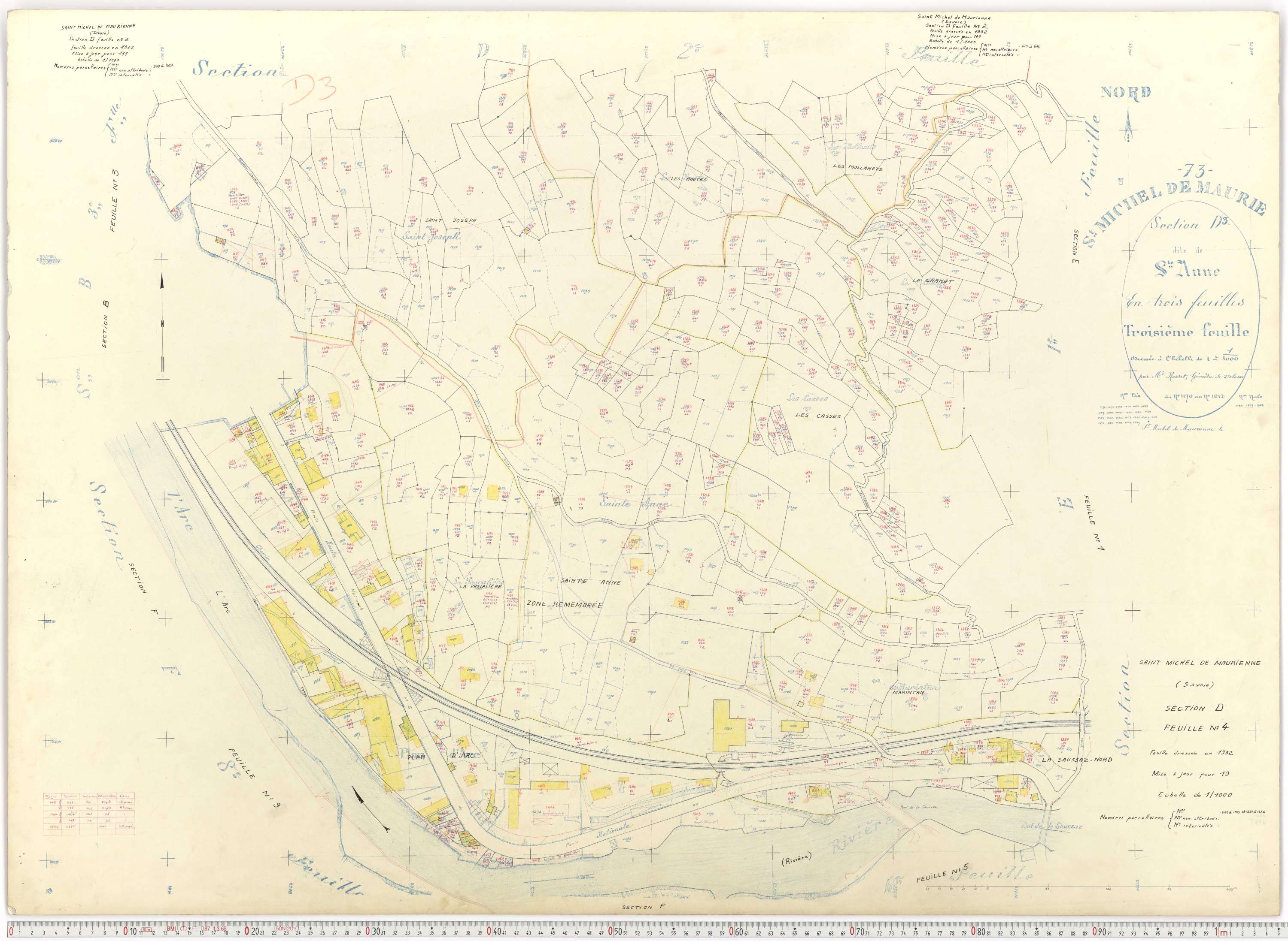 Saint-Michel-de-Maurienne - Plans cadastraux du cadastre rénové.