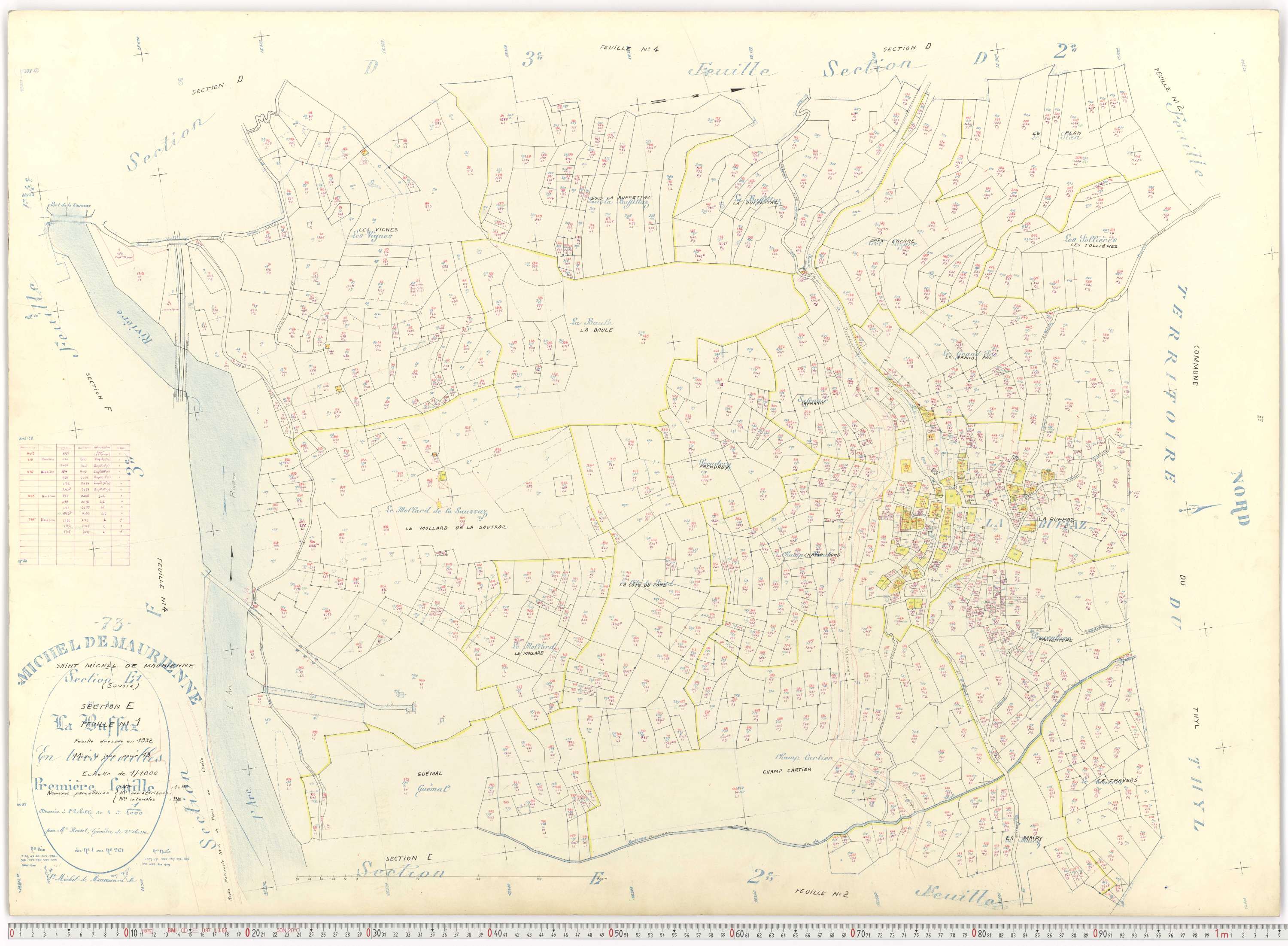 Saint-Michel-de-Maurienne - Plans cadastraux du cadastre rénové.