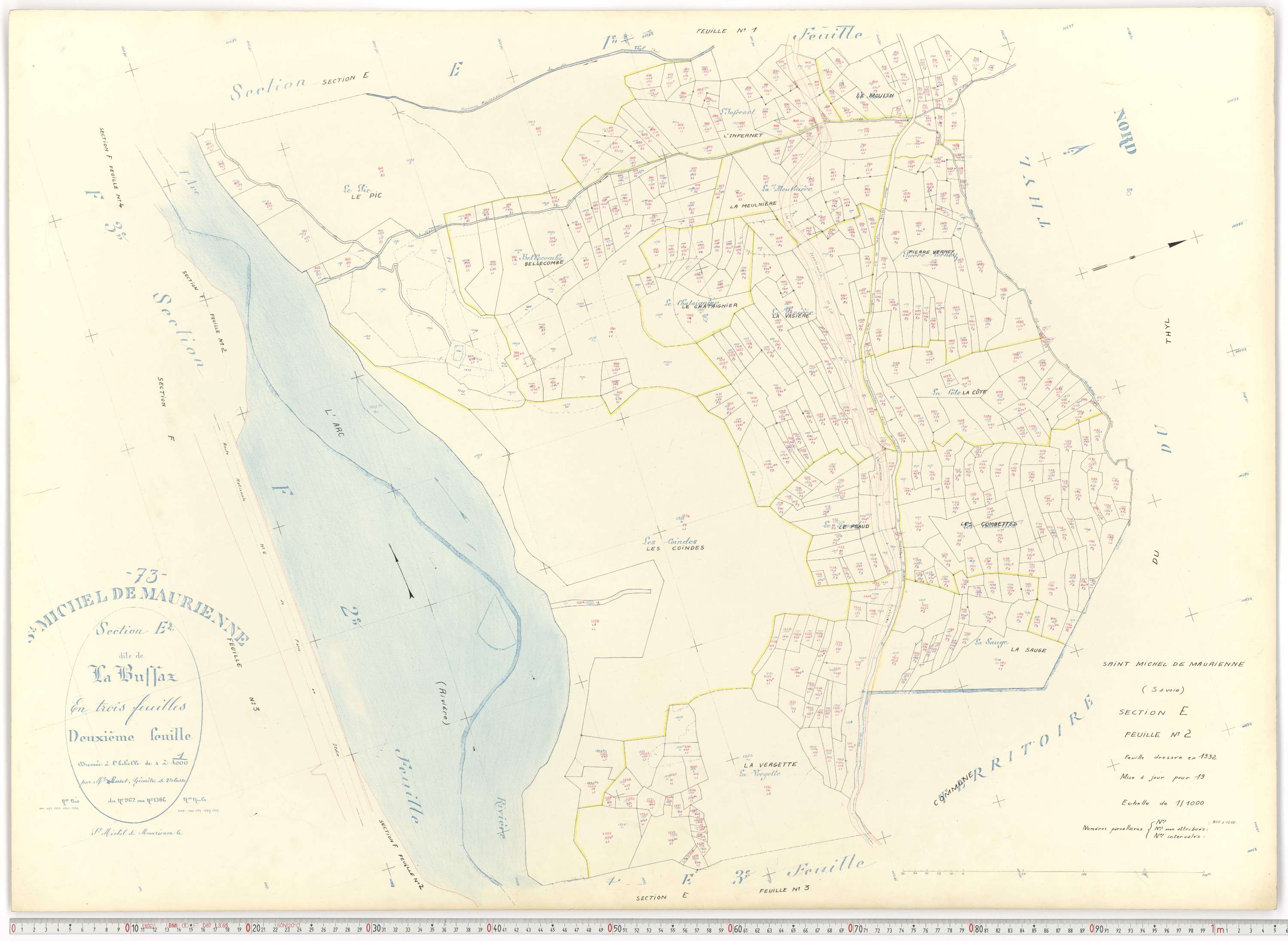 Saint-Michel-de-Maurienne - Plans cadastraux du cadastre rénové.