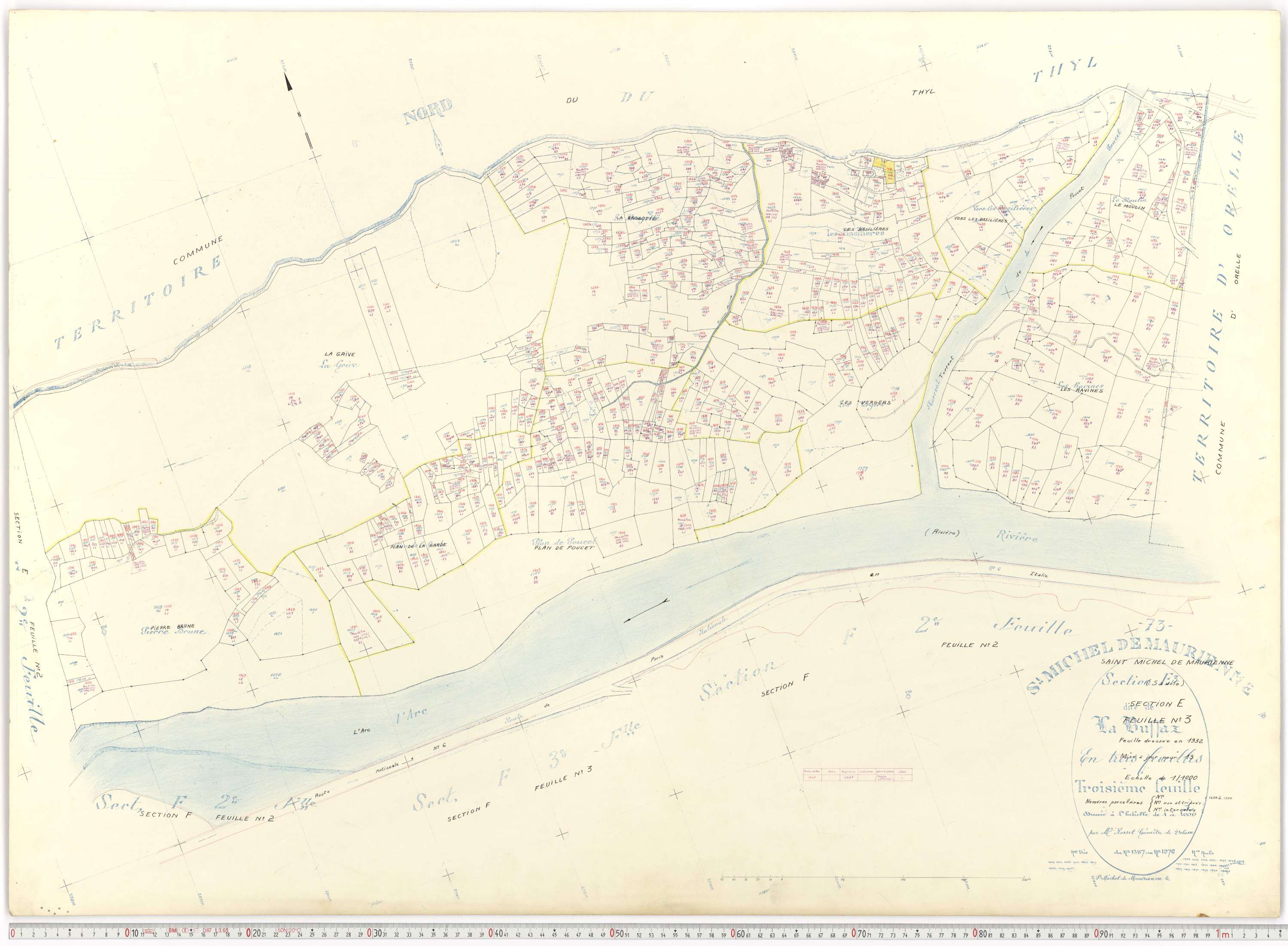 Saint-Michel-de-Maurienne - Plans cadastraux du cadastre rénové.