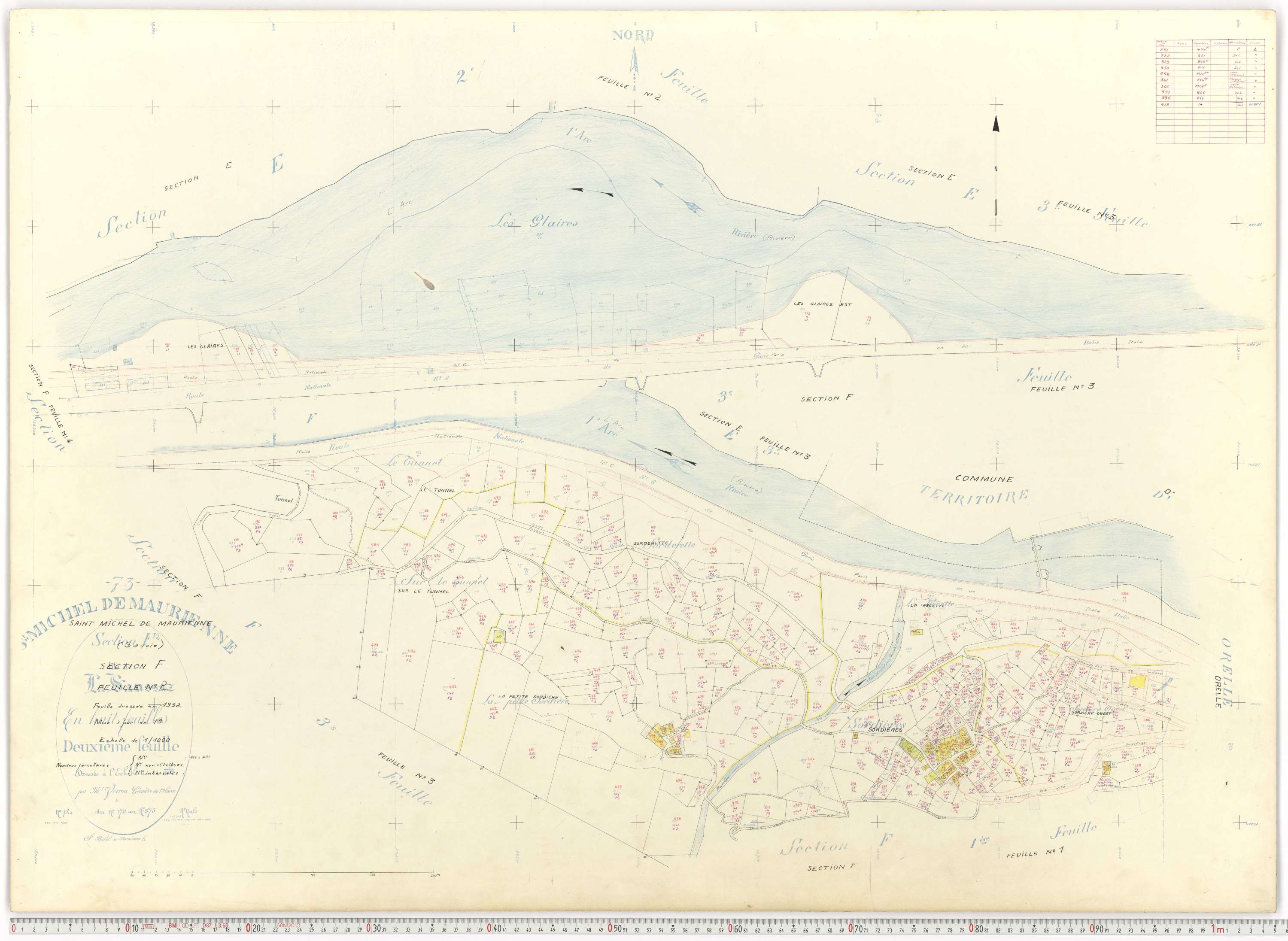 Saint-Michel-de-Maurienne - Plans cadastraux du cadastre rénové.