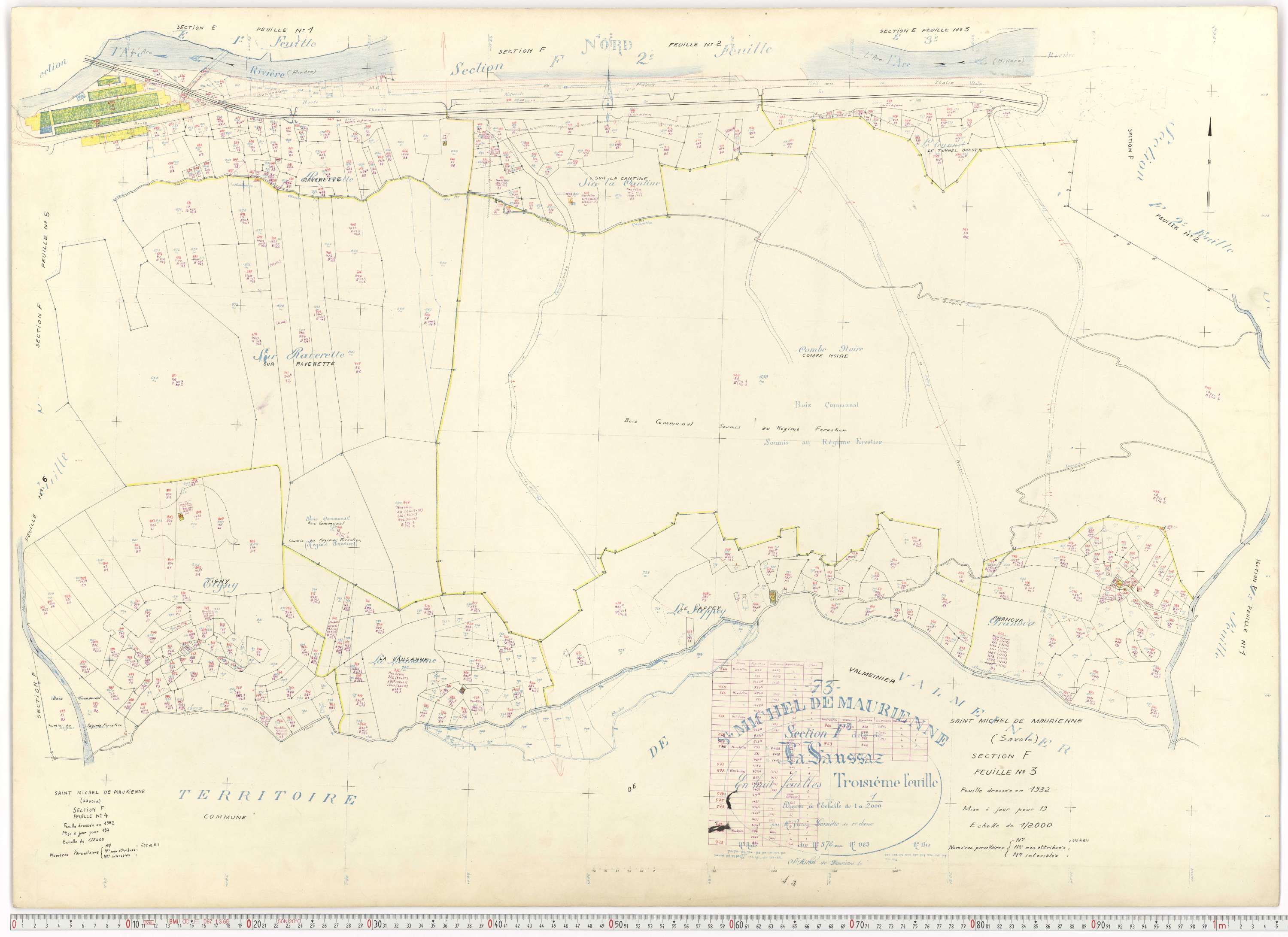 Saint-Michel-de-Maurienne - Plans cadastraux du cadastre rénové.