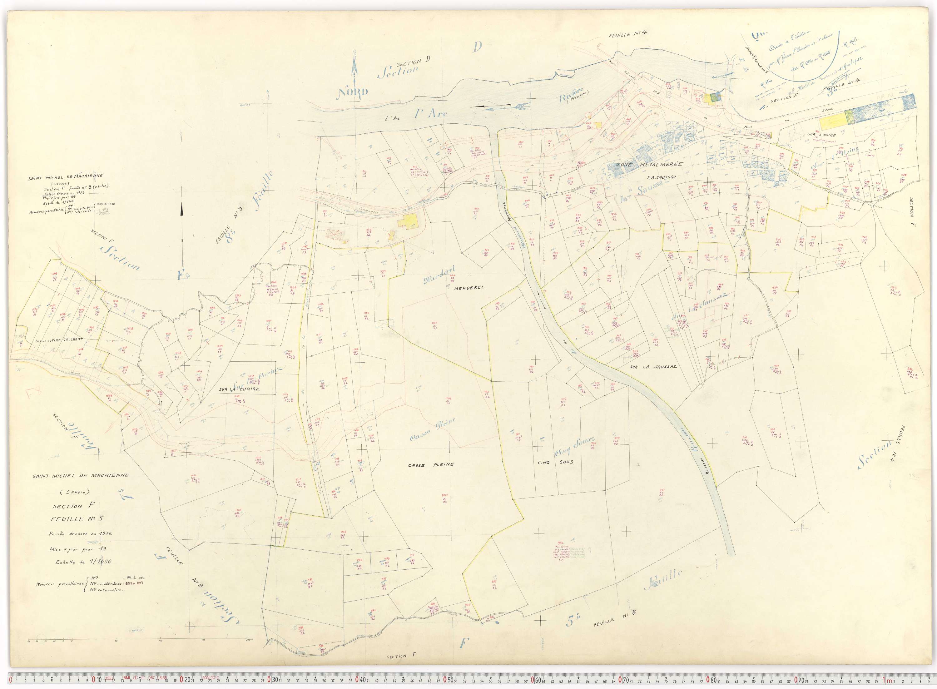 Saint-Michel-de-Maurienne - Plans cadastraux du cadastre rénové.