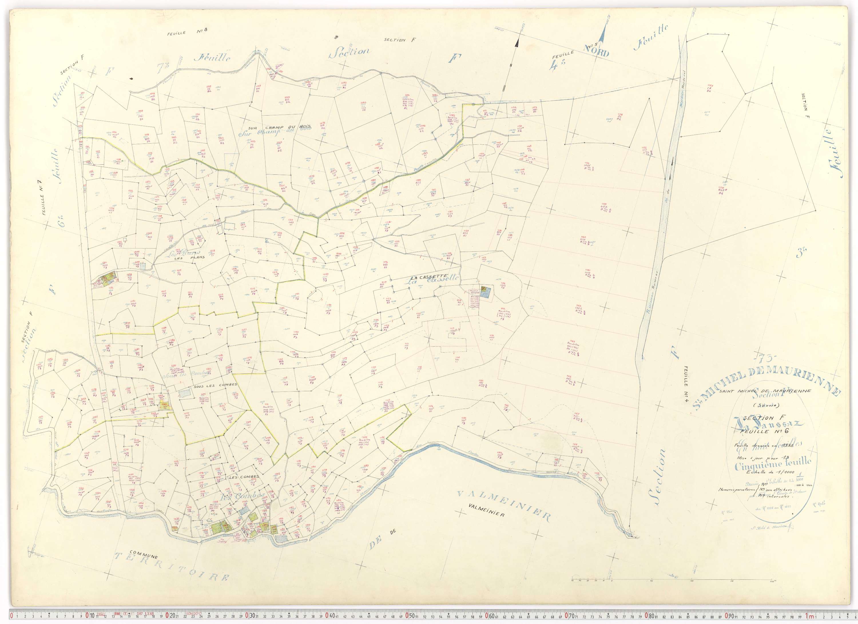 Saint-Michel-de-Maurienne - Plans cadastraux du cadastre rénové.