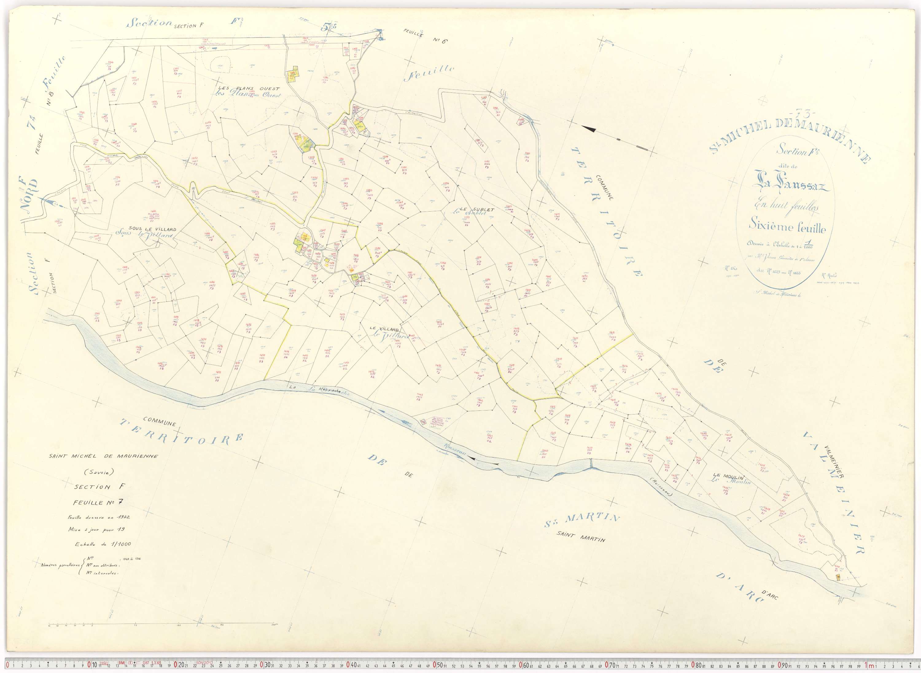 Saint-Michel-de-Maurienne - Plans cadastraux du cadastre rénové.