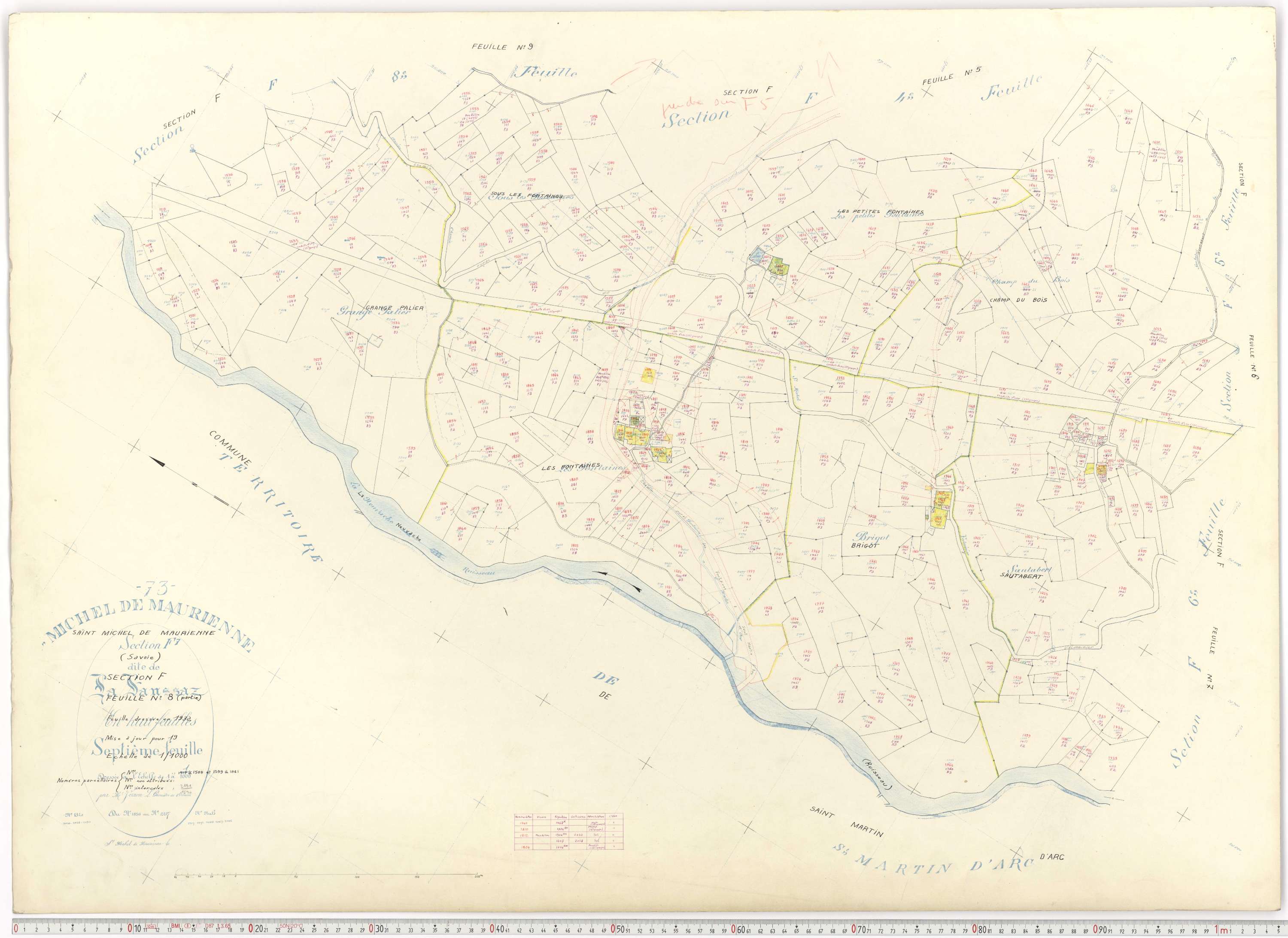 Saint-Michel-de-Maurienne - Plans cadastraux du cadastre rénové.