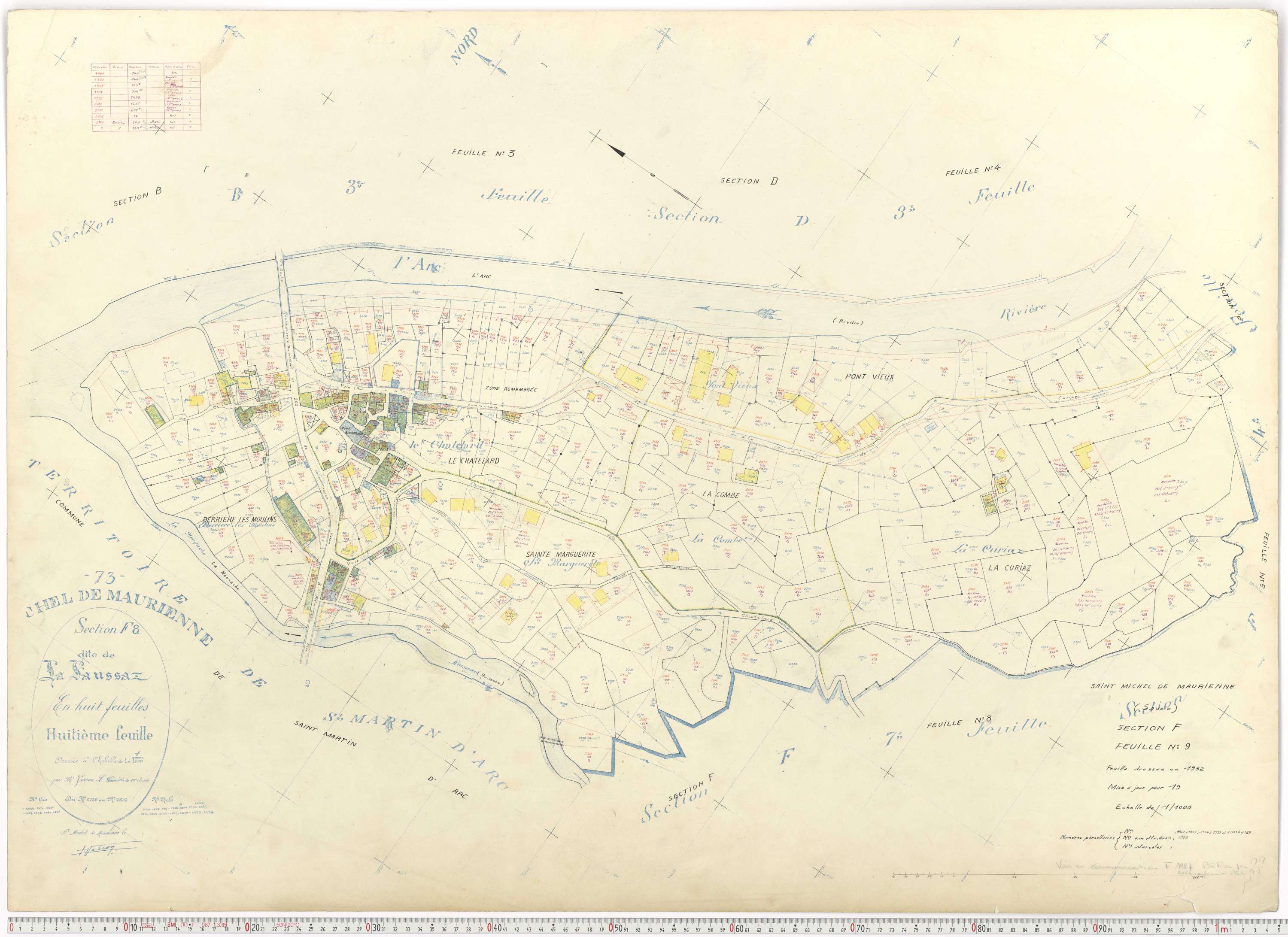 Saint-Michel-de-Maurienne - Plans cadastraux du cadastre rénové.