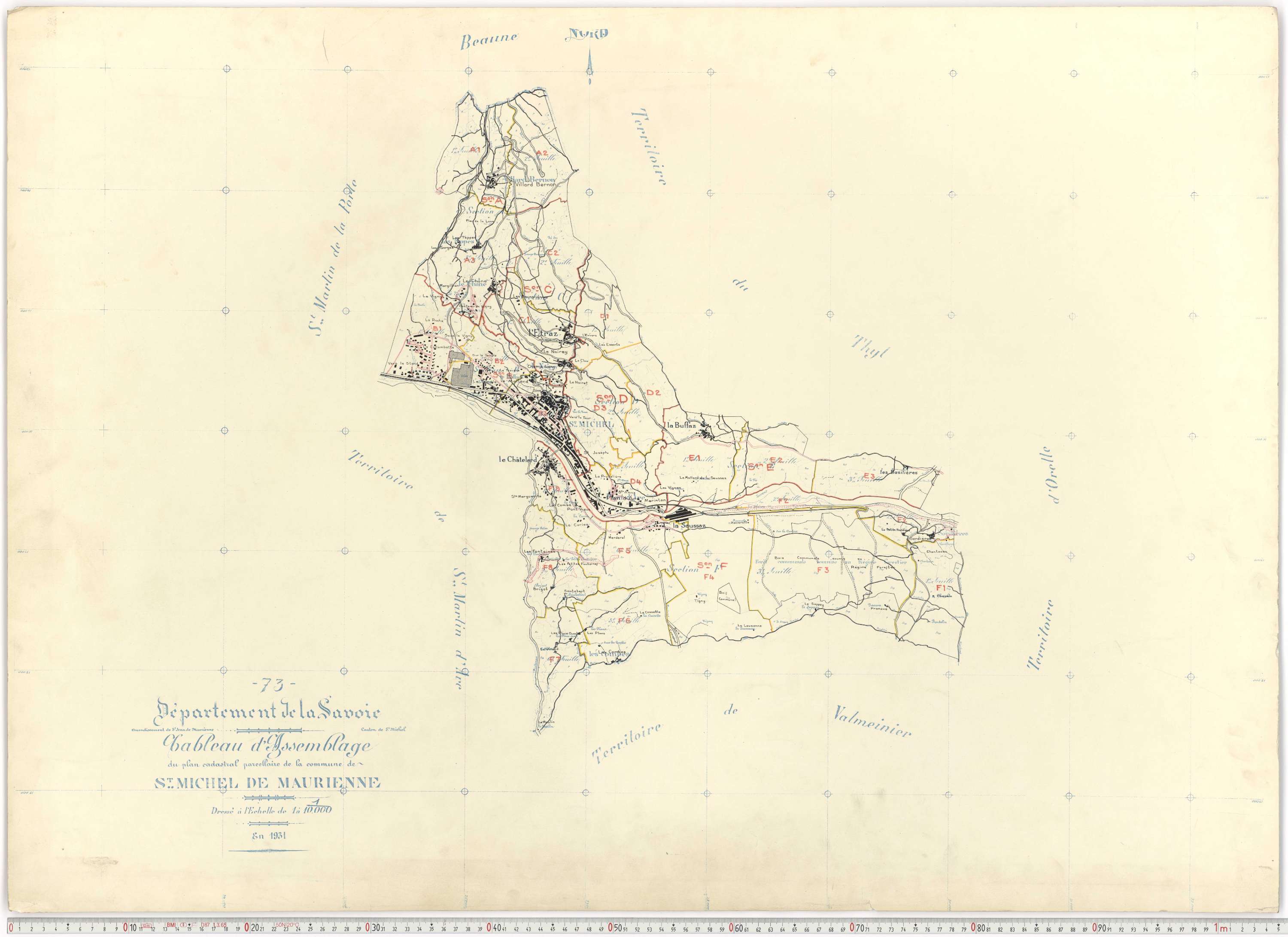 Saint-Michel-de-Maurienne - Plans cadastraux du cadastre rénové.