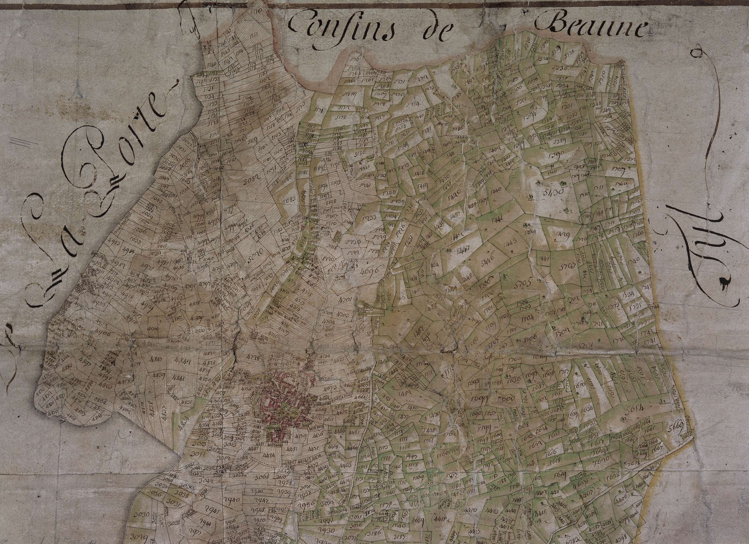 Saint-Michel-de-Maurienne - Copie de la mappe originale (plan cadastral) de la commune de Saint-Michel. Signée Cocelli ; directeur de la péréquation générale.