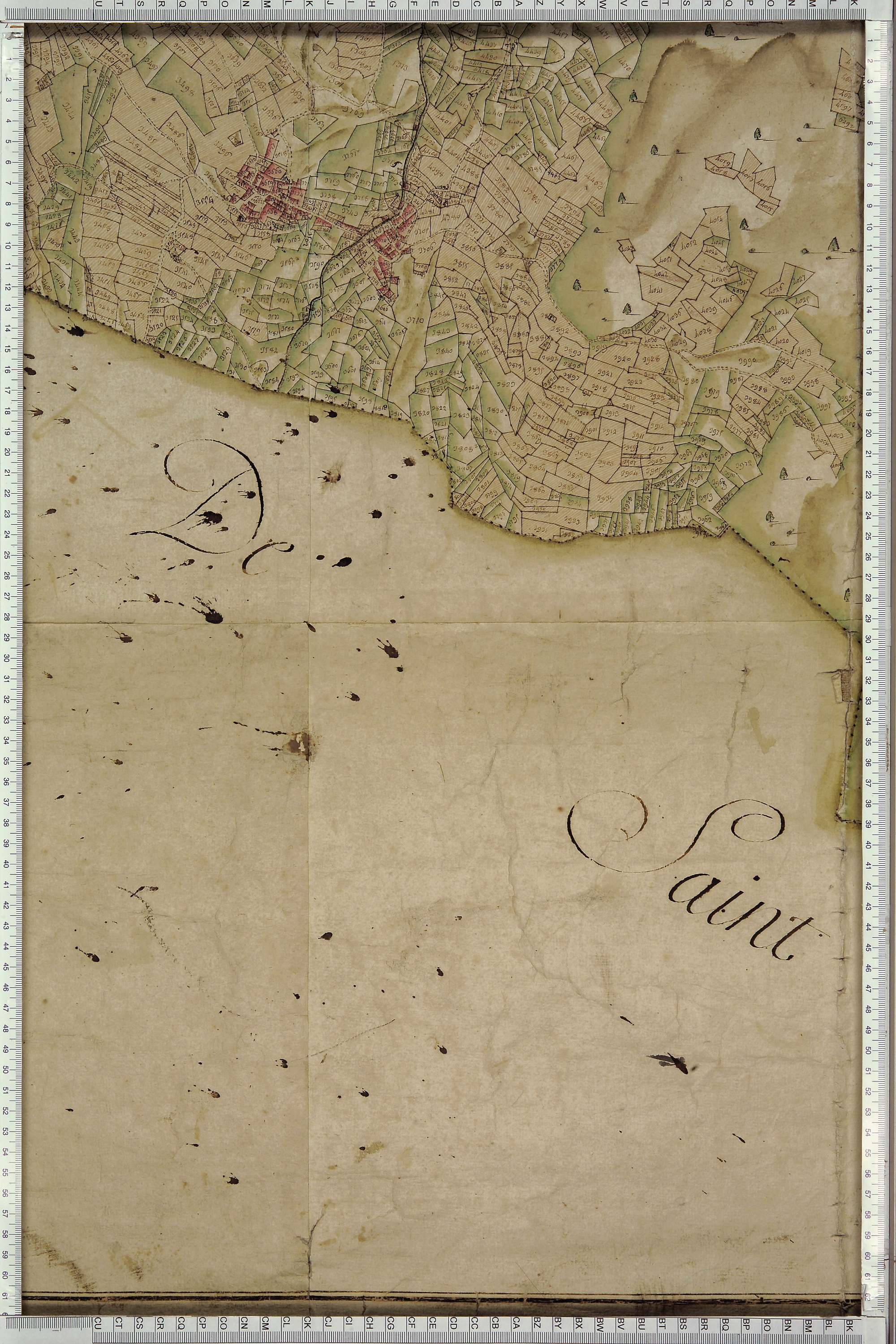 Saint-Michel-de-Maurienne - Copie de la mappe originale (plan cadastral) de la commune du Thyl. Signée Cocelli, directeur de la péréquation.