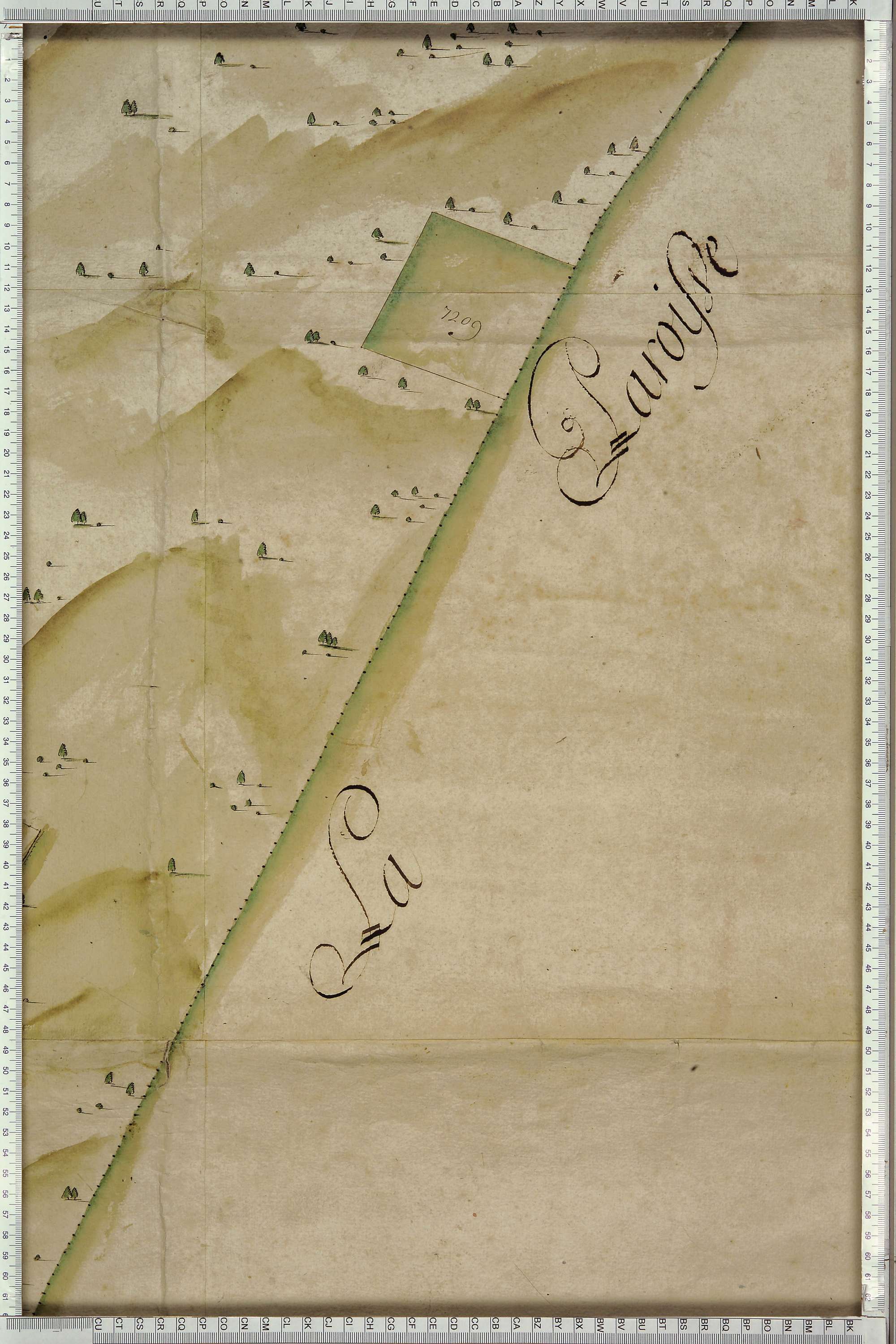 Saint-Michel-de-Maurienne - Copie de la mappe originale (plan cadastral) de la commune du Thyl. Signée Cocelli, directeur de la péréquation.