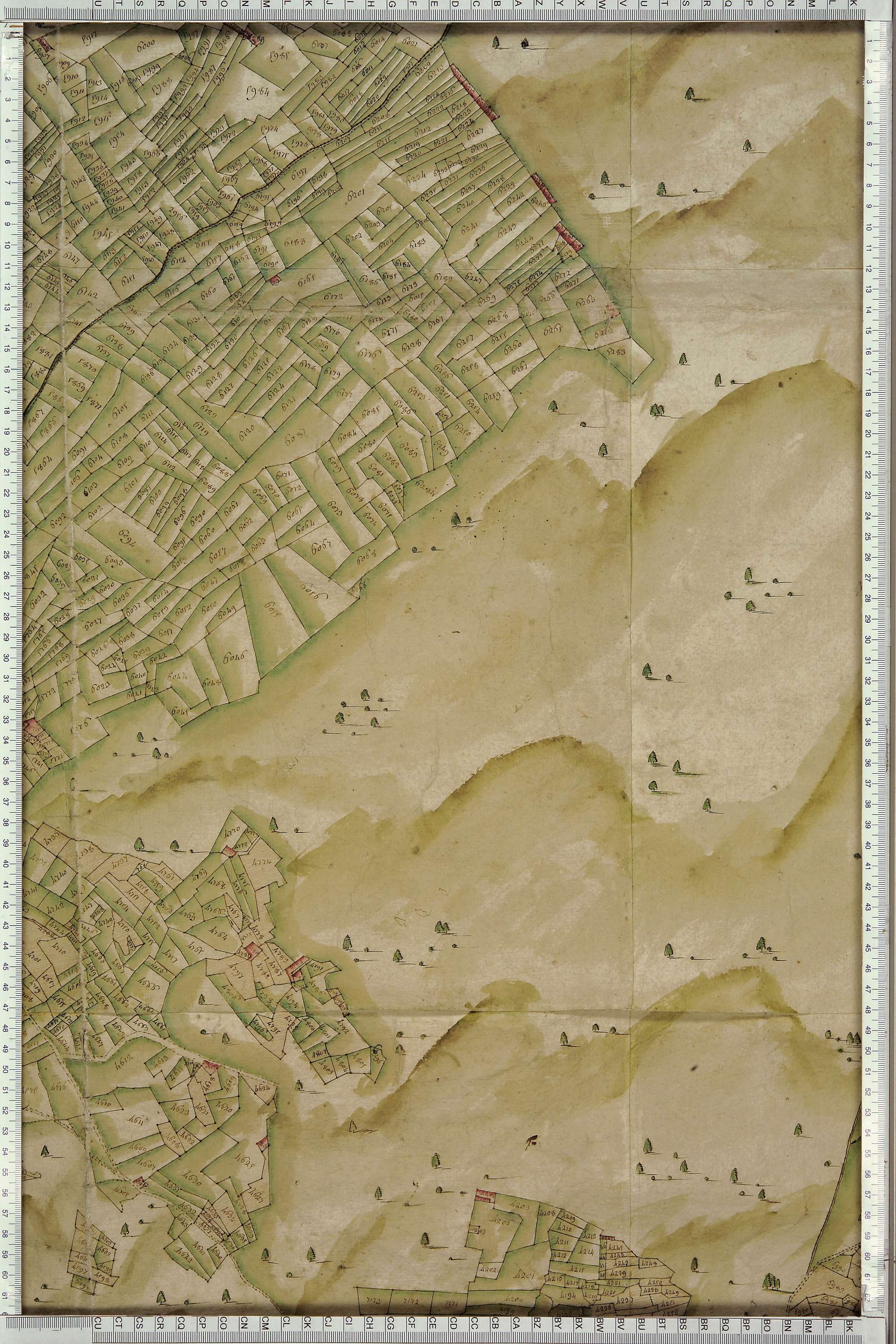 Saint-Michel-de-Maurienne - Copie de la mappe originale (plan cadastral) de la commune du Thyl. Signée Cocelli, directeur de la péréquation.