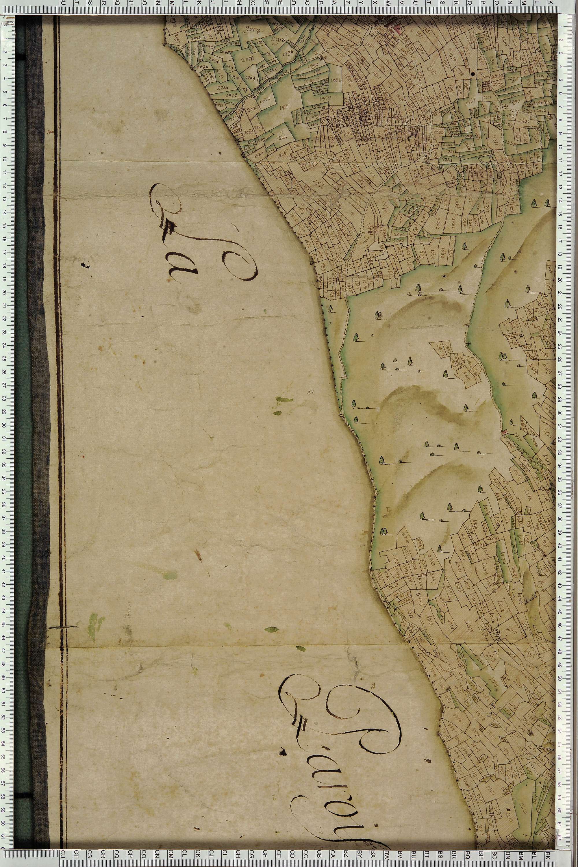 Saint-Michel-de-Maurienne - Copie de la mappe originale (plan cadastral) de la commune du Thyl. Signée Cocelli, directeur de la péréquation.