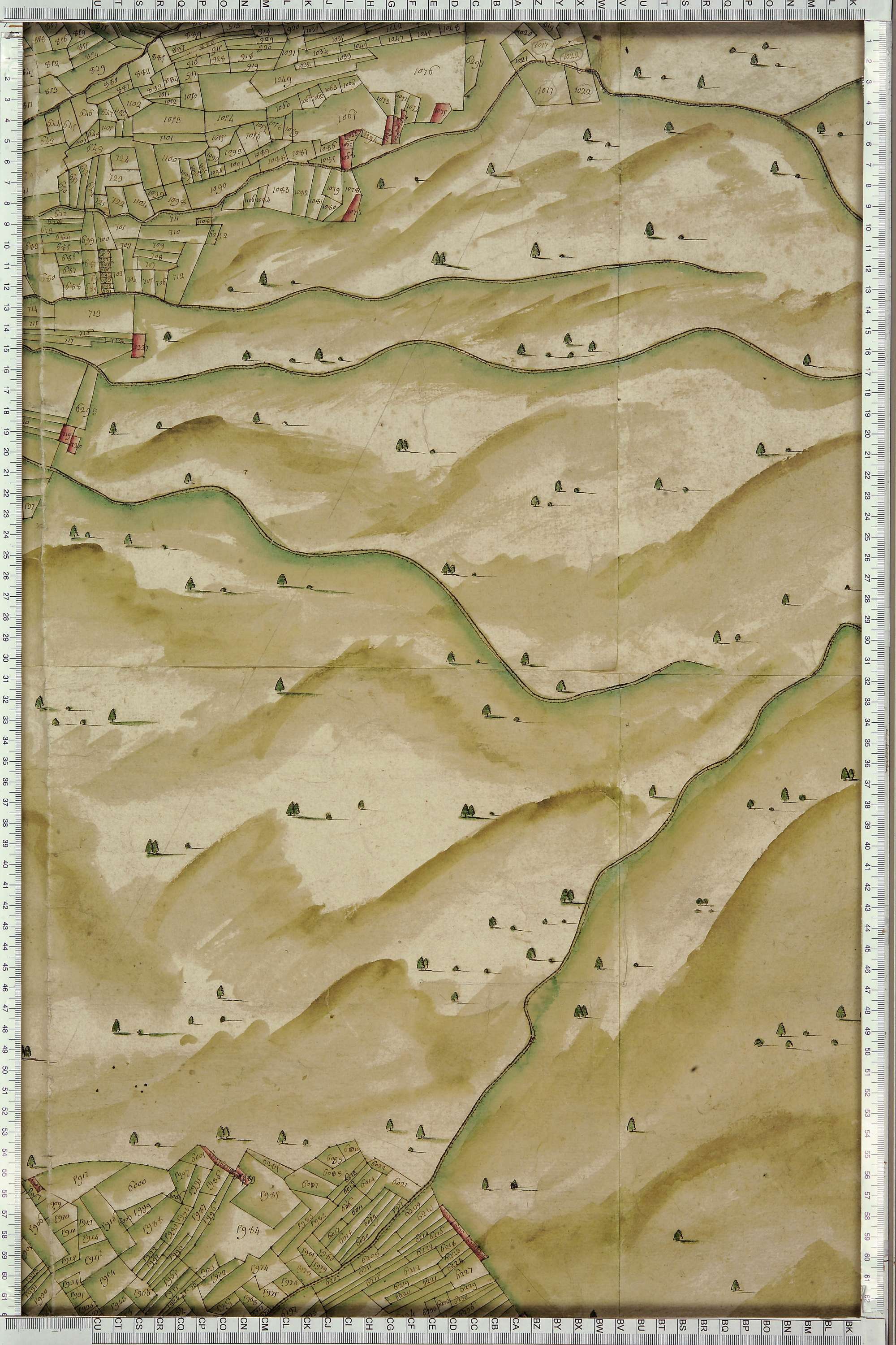 Saint-Michel-de-Maurienne - Copie de la mappe originale (plan cadastral) de la commune du Thyl. Signée Cocelli, directeur de la péréquation.