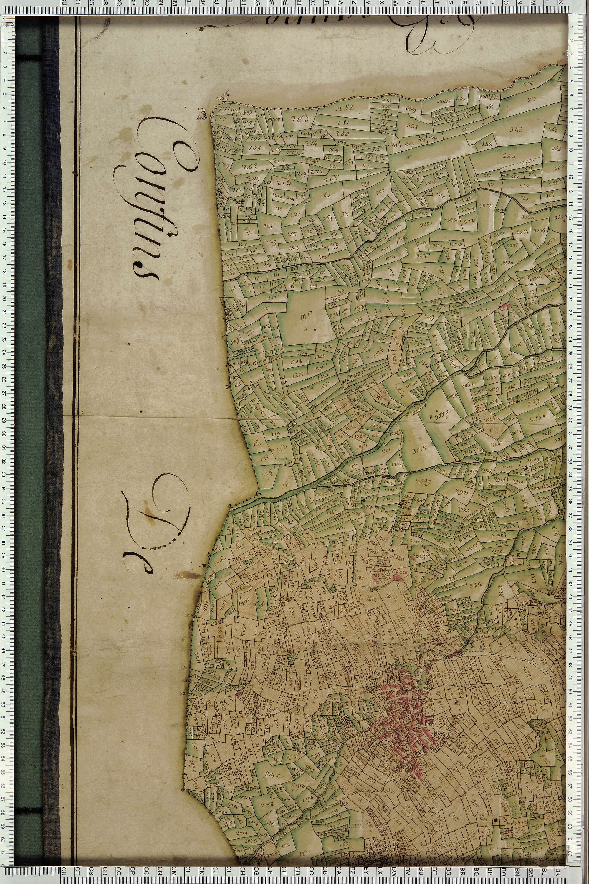 Saint-Michel-de-Maurienne - Copie de la mappe originale (plan cadastral) de la commune du Thyl. Signée Cocelli, directeur de la péréquation.