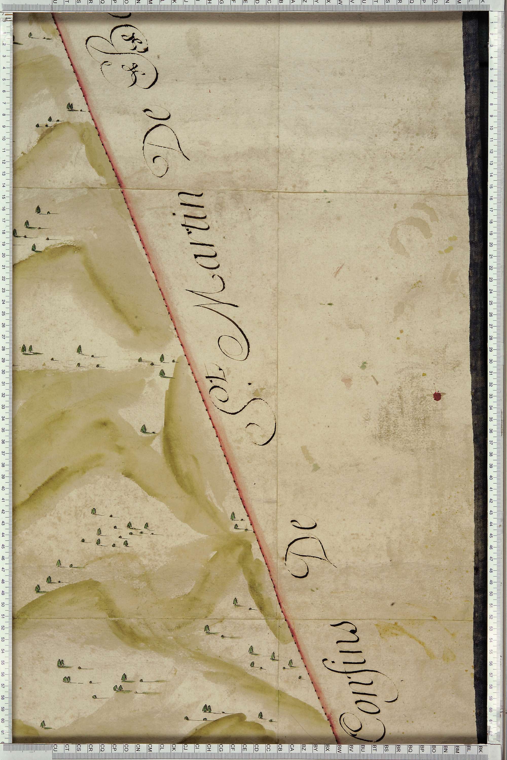 Saint-Michel-de-Maurienne - Copie de la mappe originale (plan cadastral) de la commune du Thyl. Signée Cocelli, directeur de la péréquation.