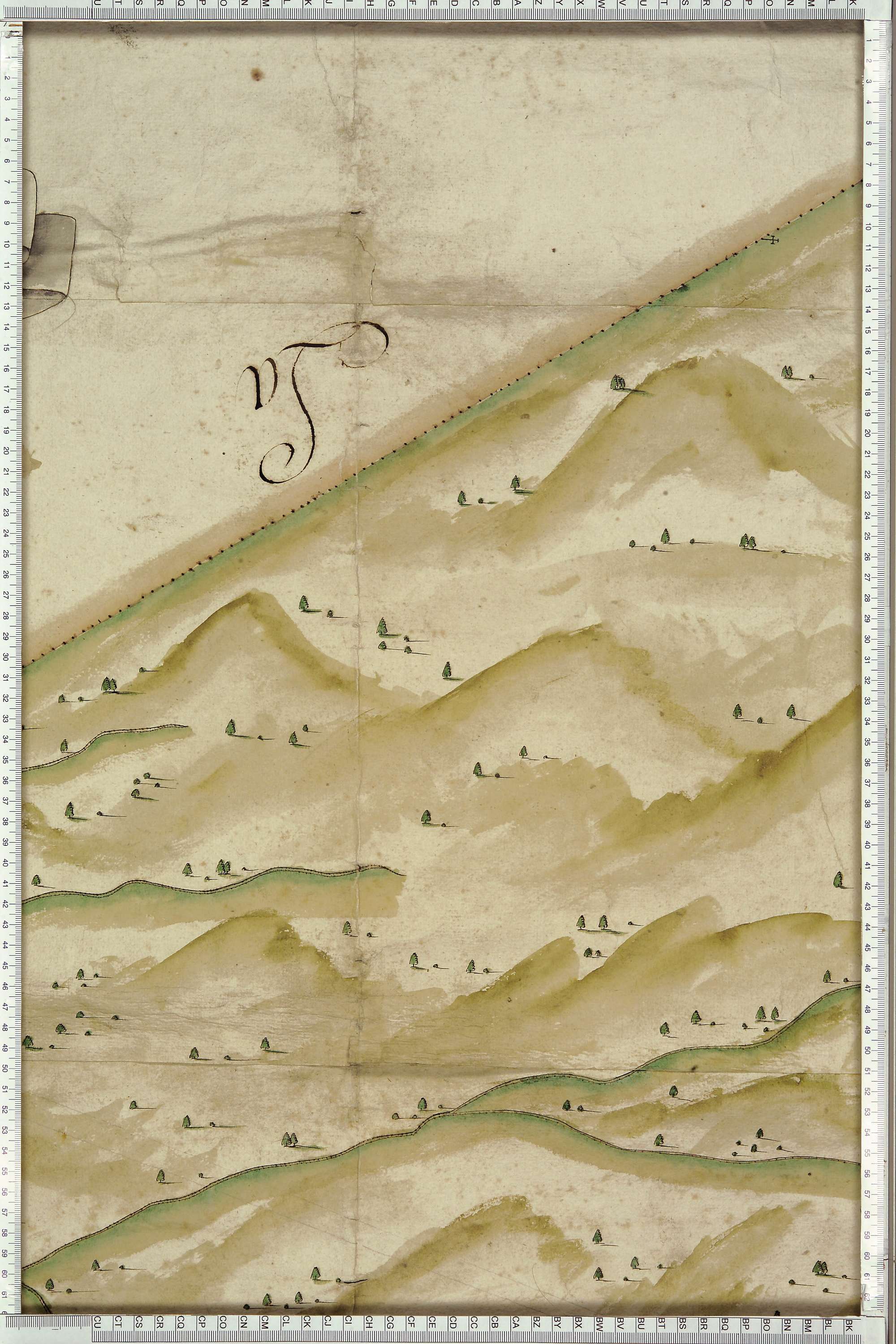 Saint-Michel-de-Maurienne - Copie de la mappe originale (plan cadastral) de la commune du Thyl. Signée Cocelli, directeur de la péréquation.