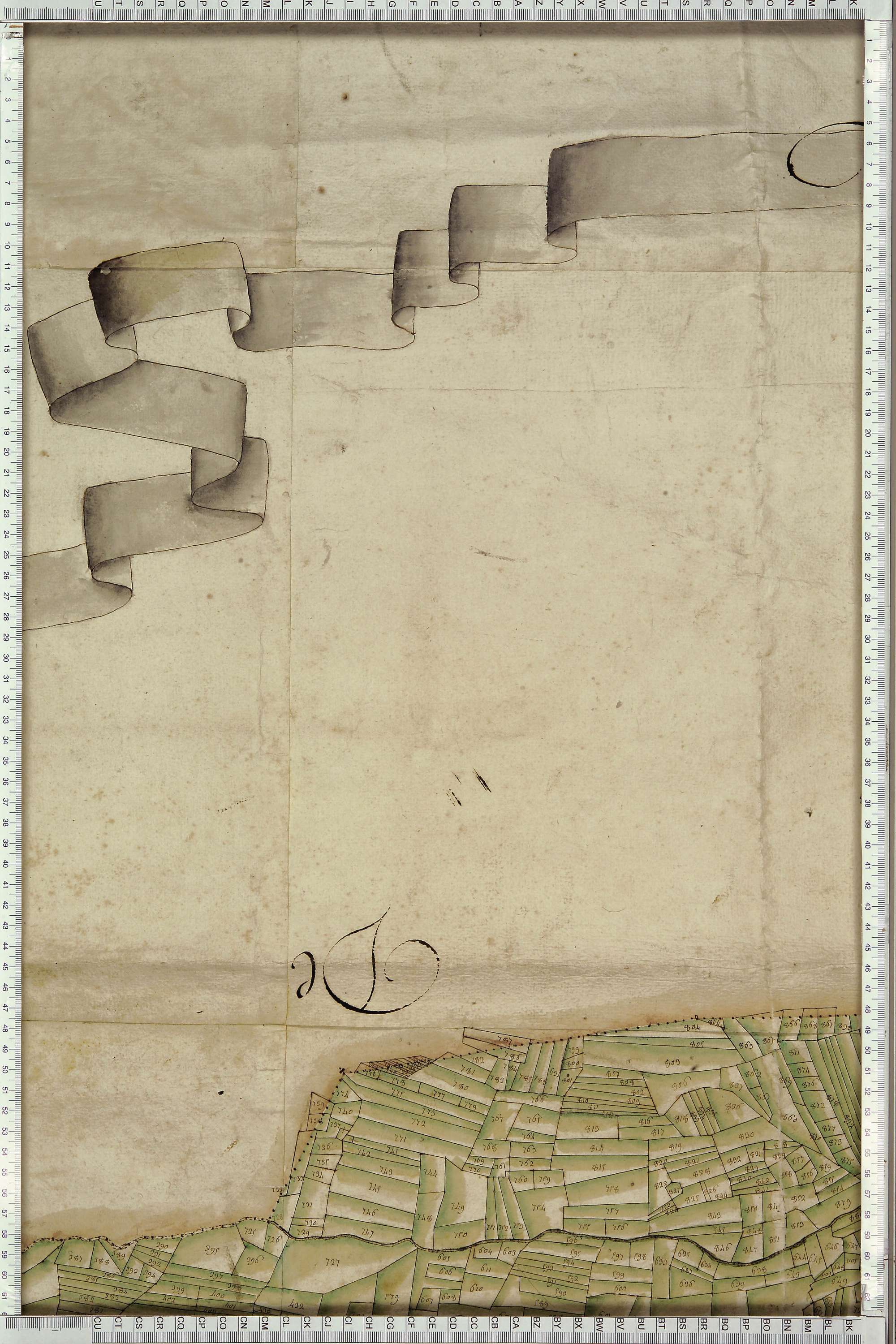 Saint-Michel-de-Maurienne - Copie de la mappe originale (plan cadastral) de la commune du Thyl. Signée Cocelli, directeur de la péréquation.