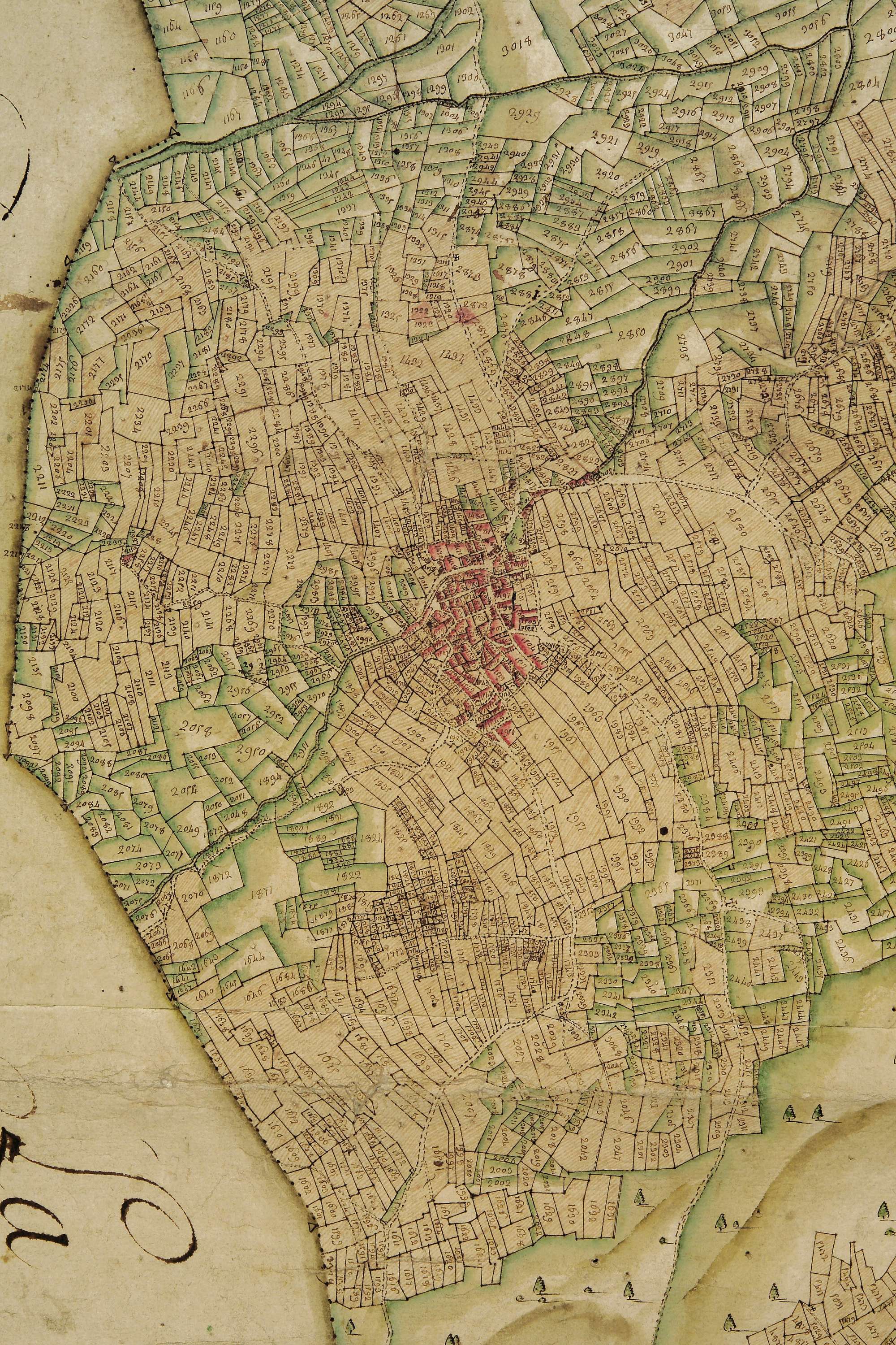 Saint-Michel-de-Maurienne - Copie de la mappe originale (plan cadastral) de la commune du Thyl. Signée Cocelli, directeur de la péréquation.