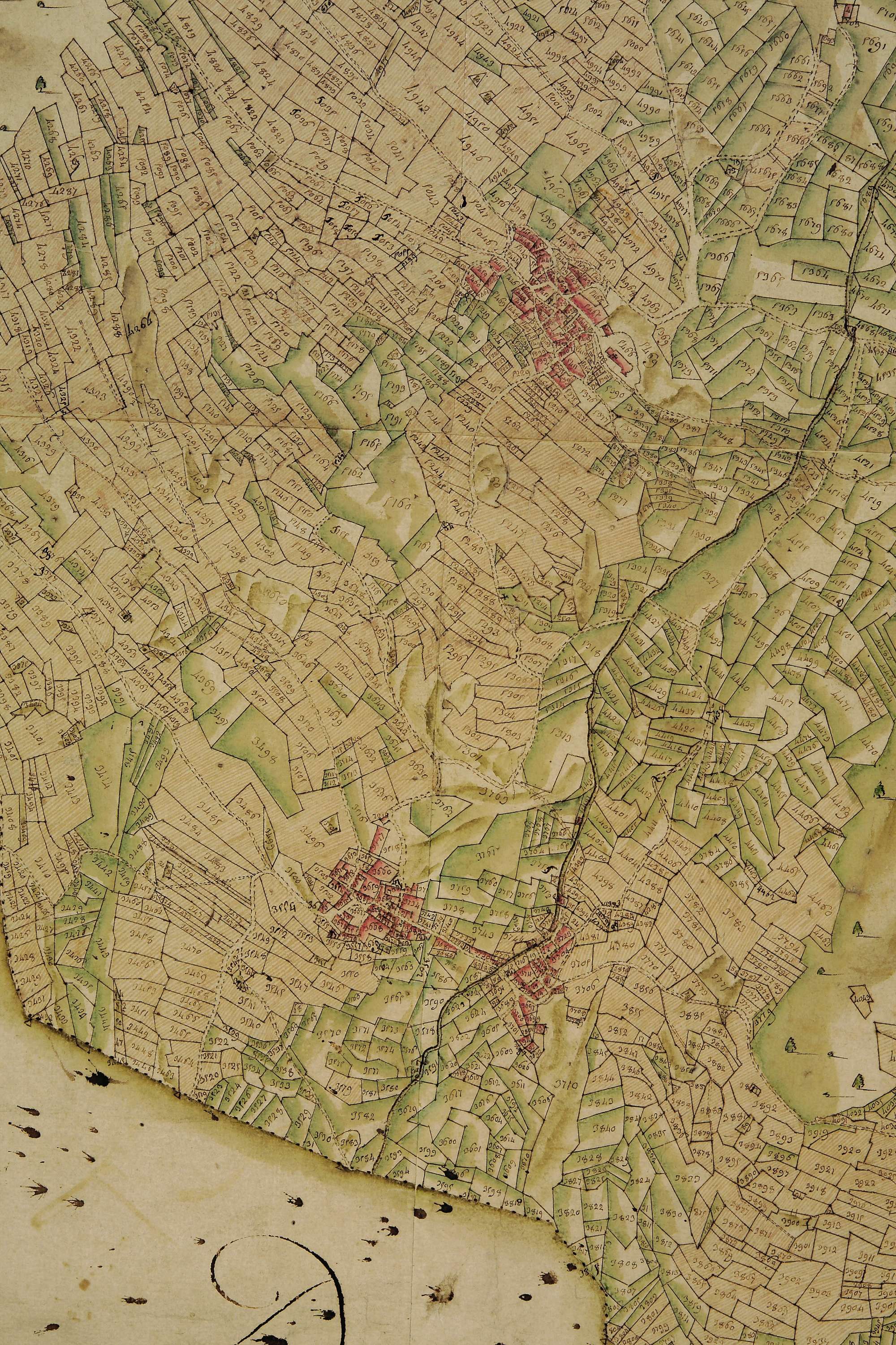 Saint-Michel-de-Maurienne - Copie de la mappe originale (plan cadastral) de la commune du Thyl. Signée Cocelli, directeur de la péréquation.