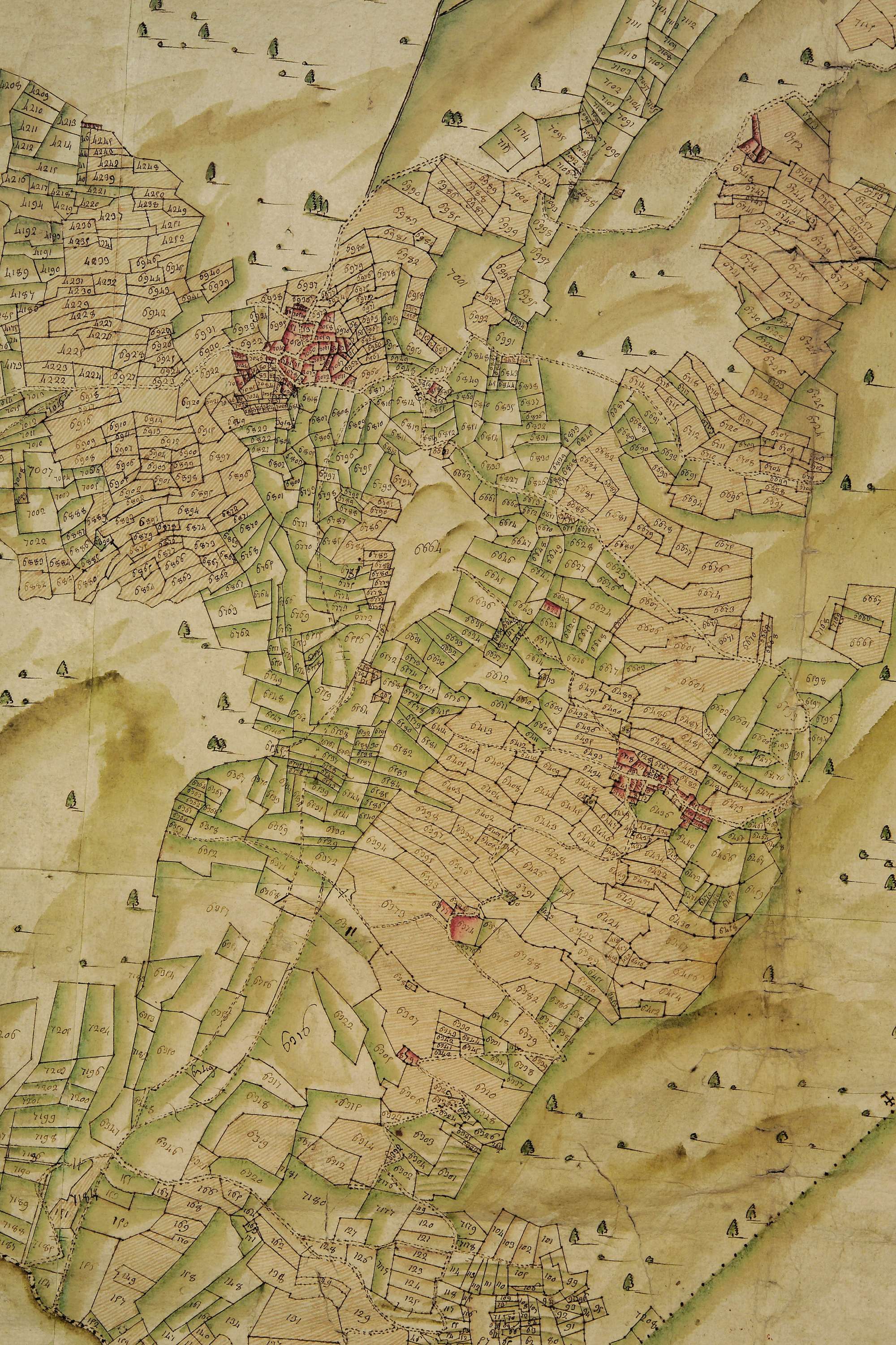 Saint-Michel-de-Maurienne - Copie de la mappe originale (plan cadastral) de la commune du Thyl. Signée Cocelli, directeur de la péréquation.