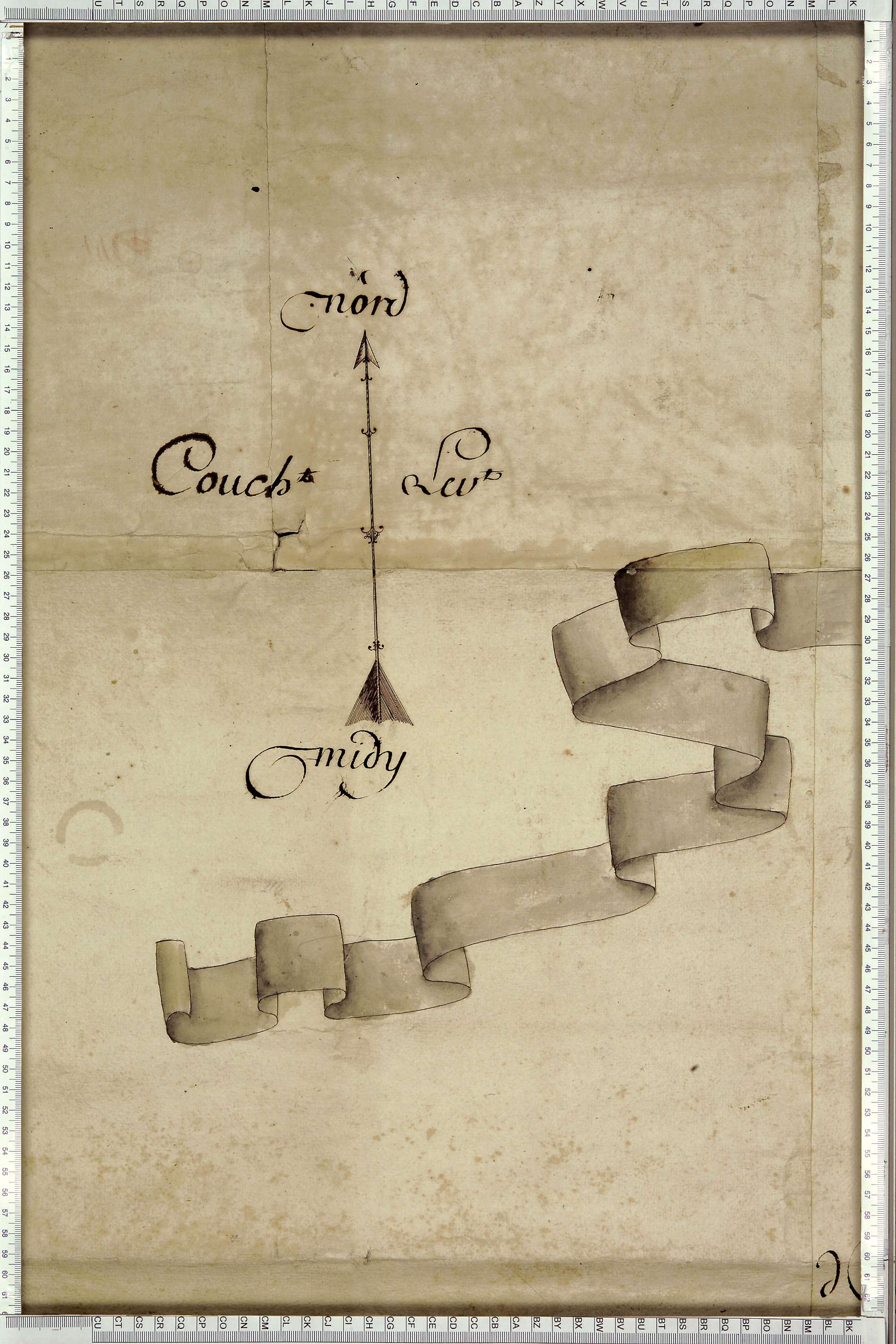 Saint-Michel-de-Maurienne - Copie de la mappe originale (plan cadastral) de la commune du Thyl. Signée Cocelli, directeur de la péréquation.