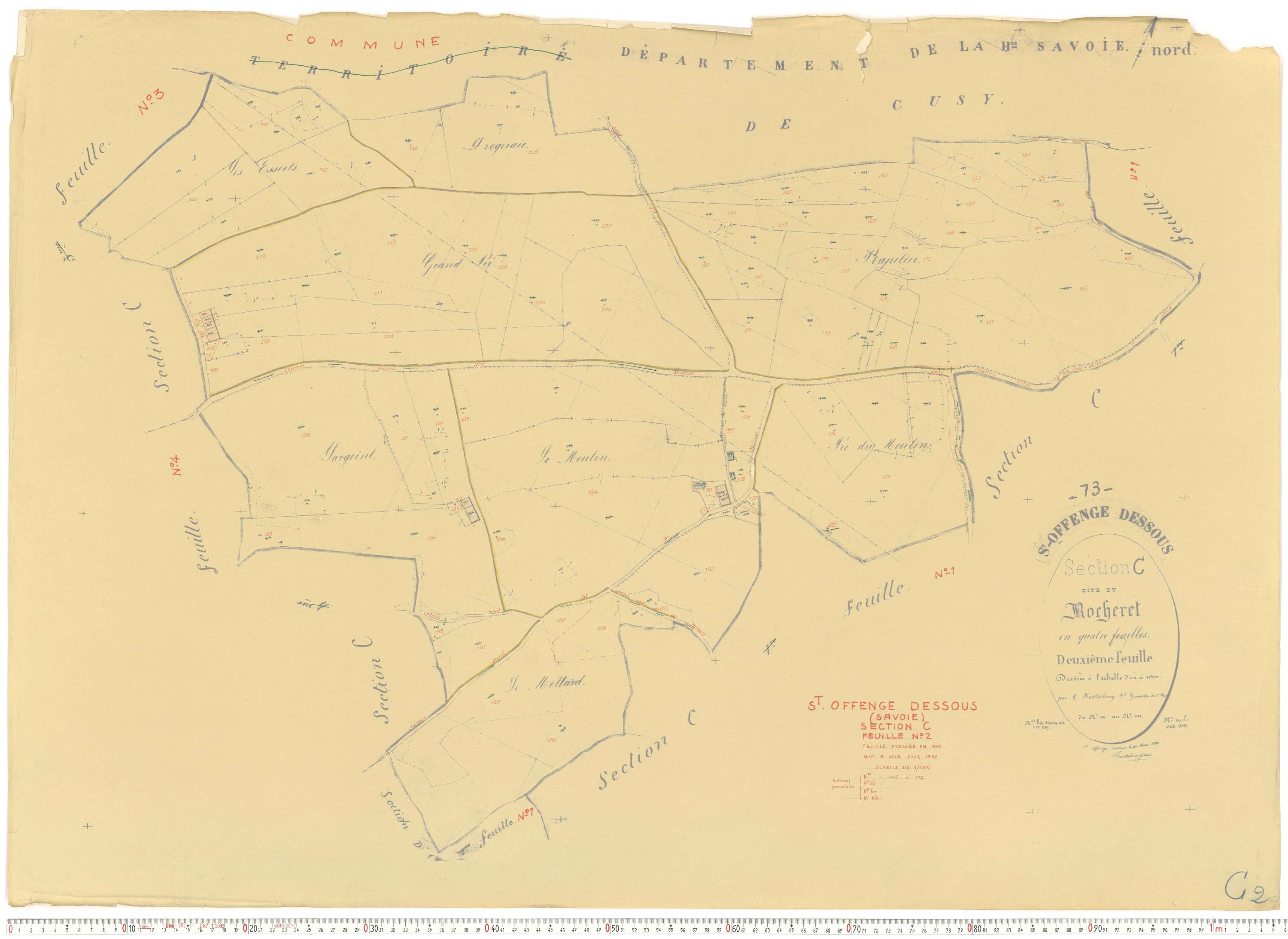 Saint-Offenge-Dessous - Cadastre rénové, version de travail (1956).