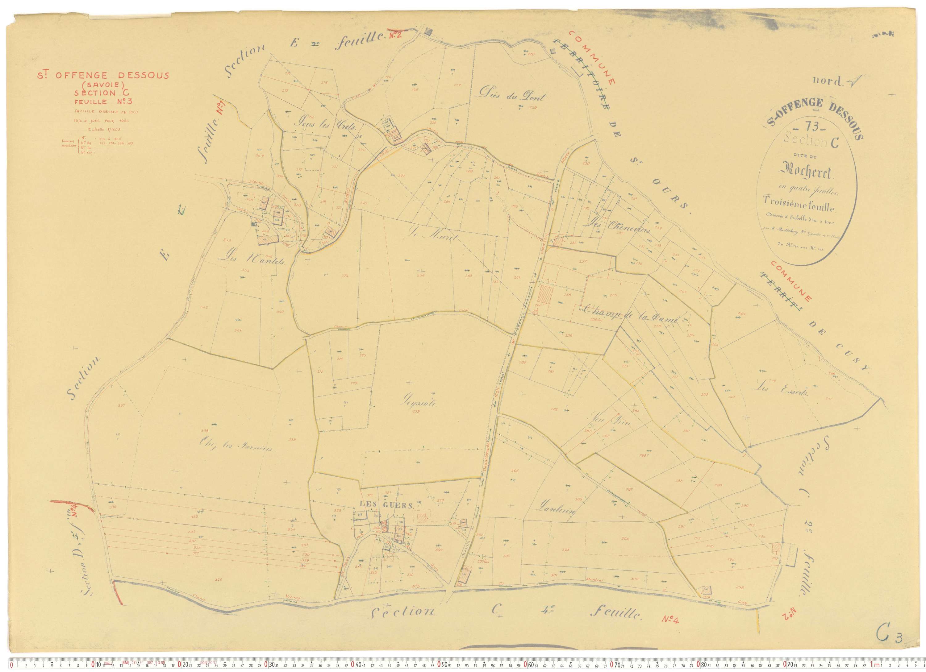Saint-Offenge-Dessous - Cadastre rénové, version de travail (1956).