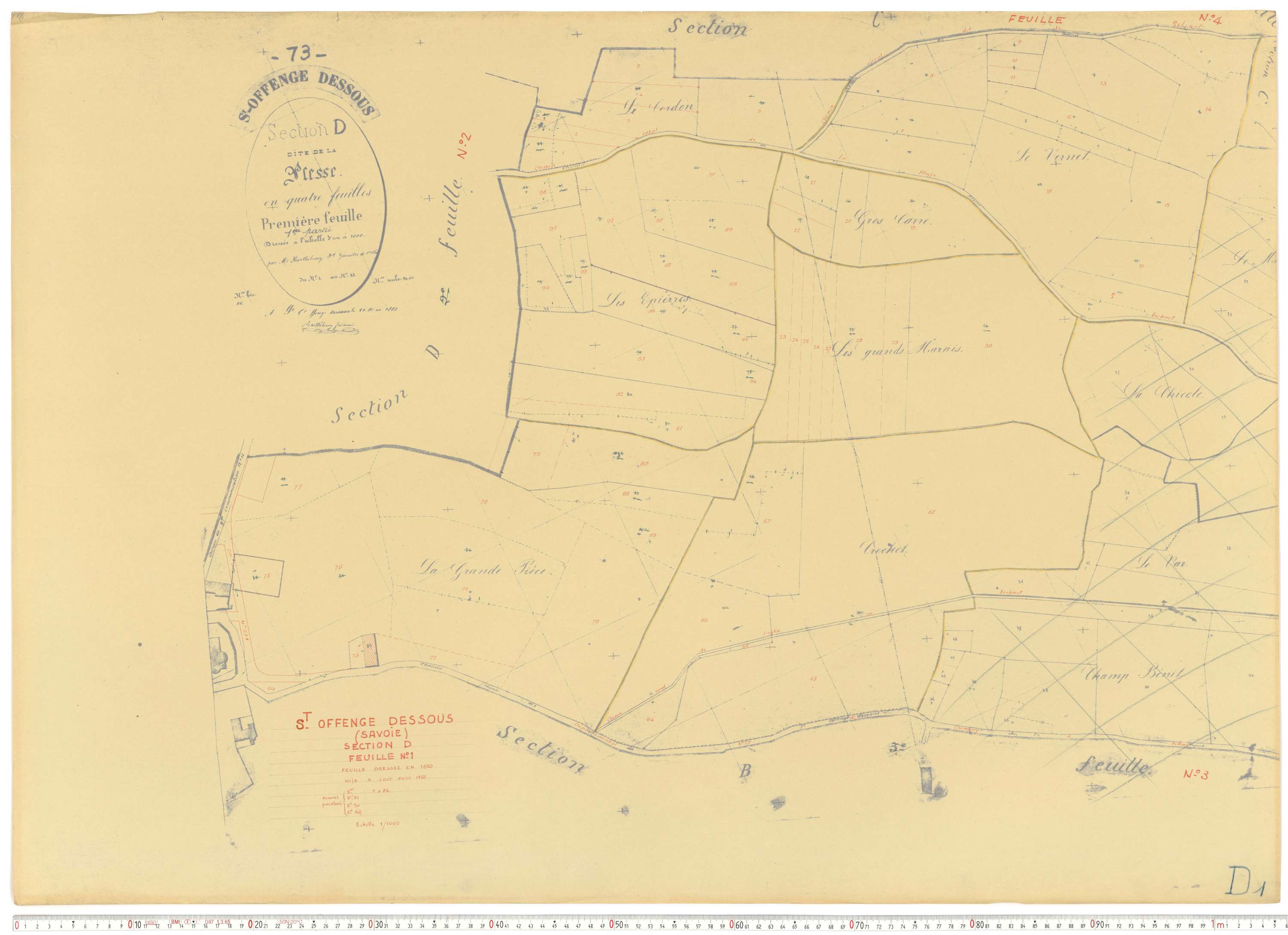 Saint-Offenge-Dessous - Cadastre rénové, version de travail (1956).