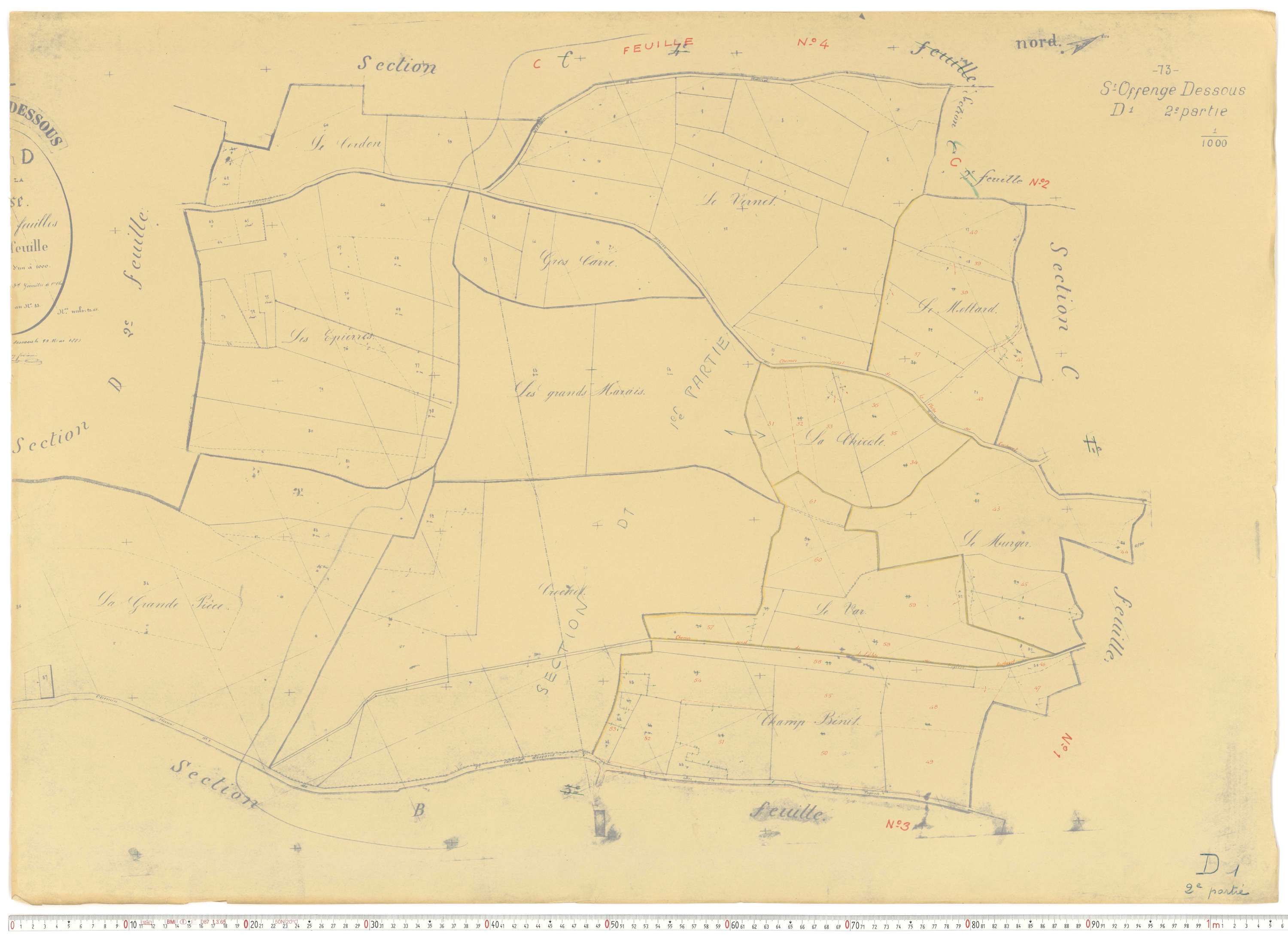Saint-Offenge-Dessous - Cadastre rénové, version de travail (1956).