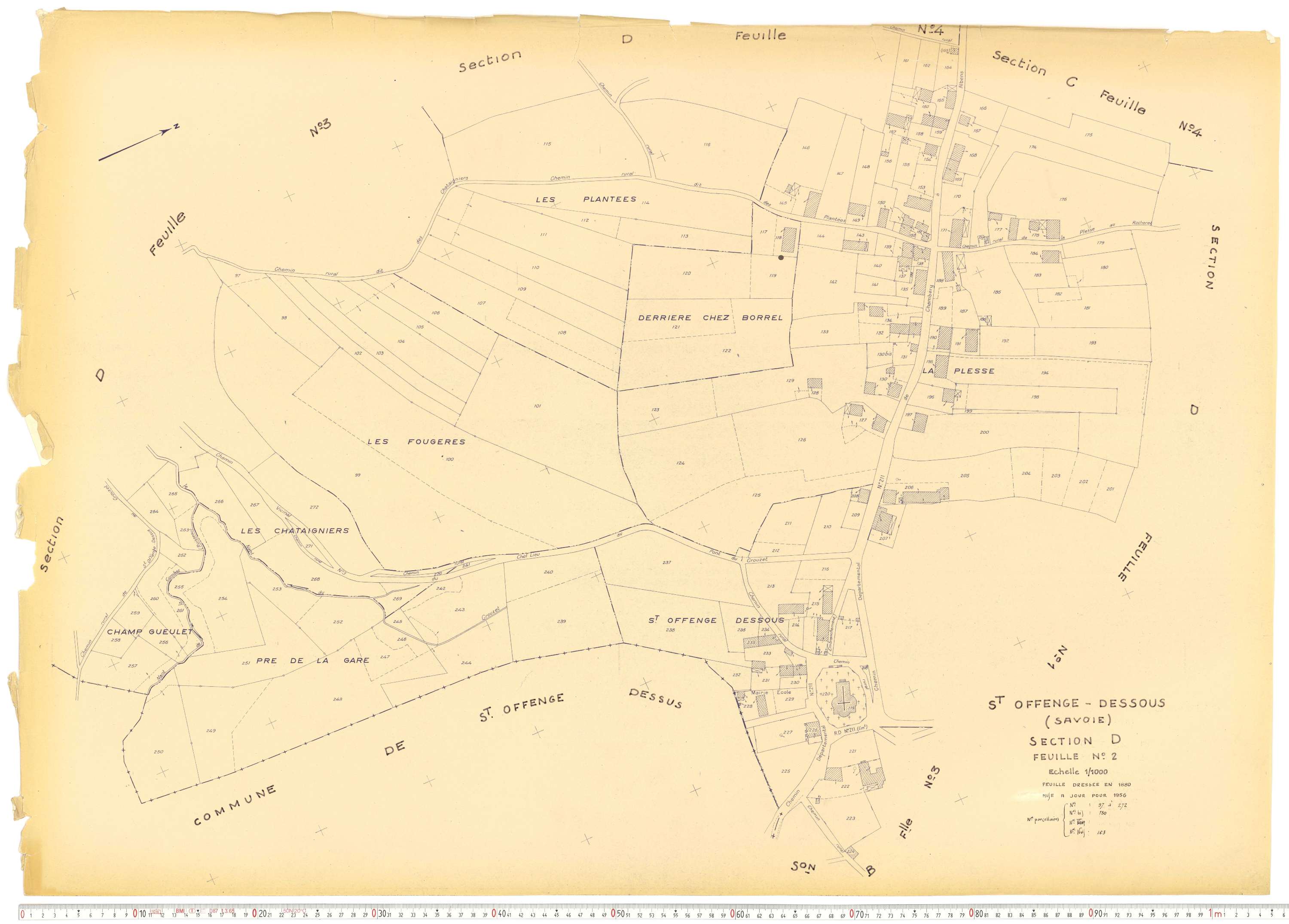 Saint-Offenge-Dessous - Cadastre rénové, version de travail (1956).