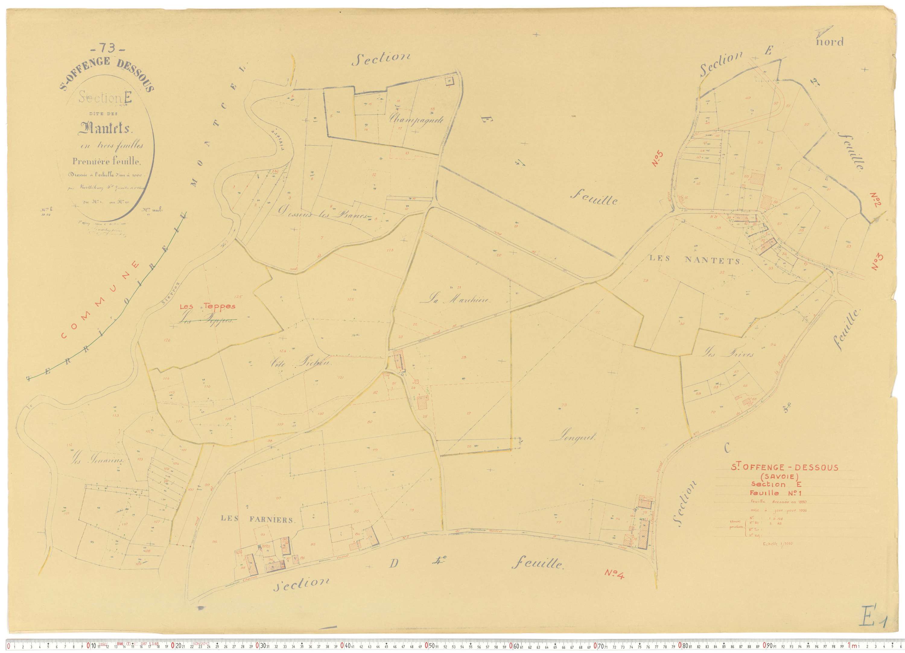 Saint-Offenge-Dessous - Cadastre rénové, version de travail (1956).