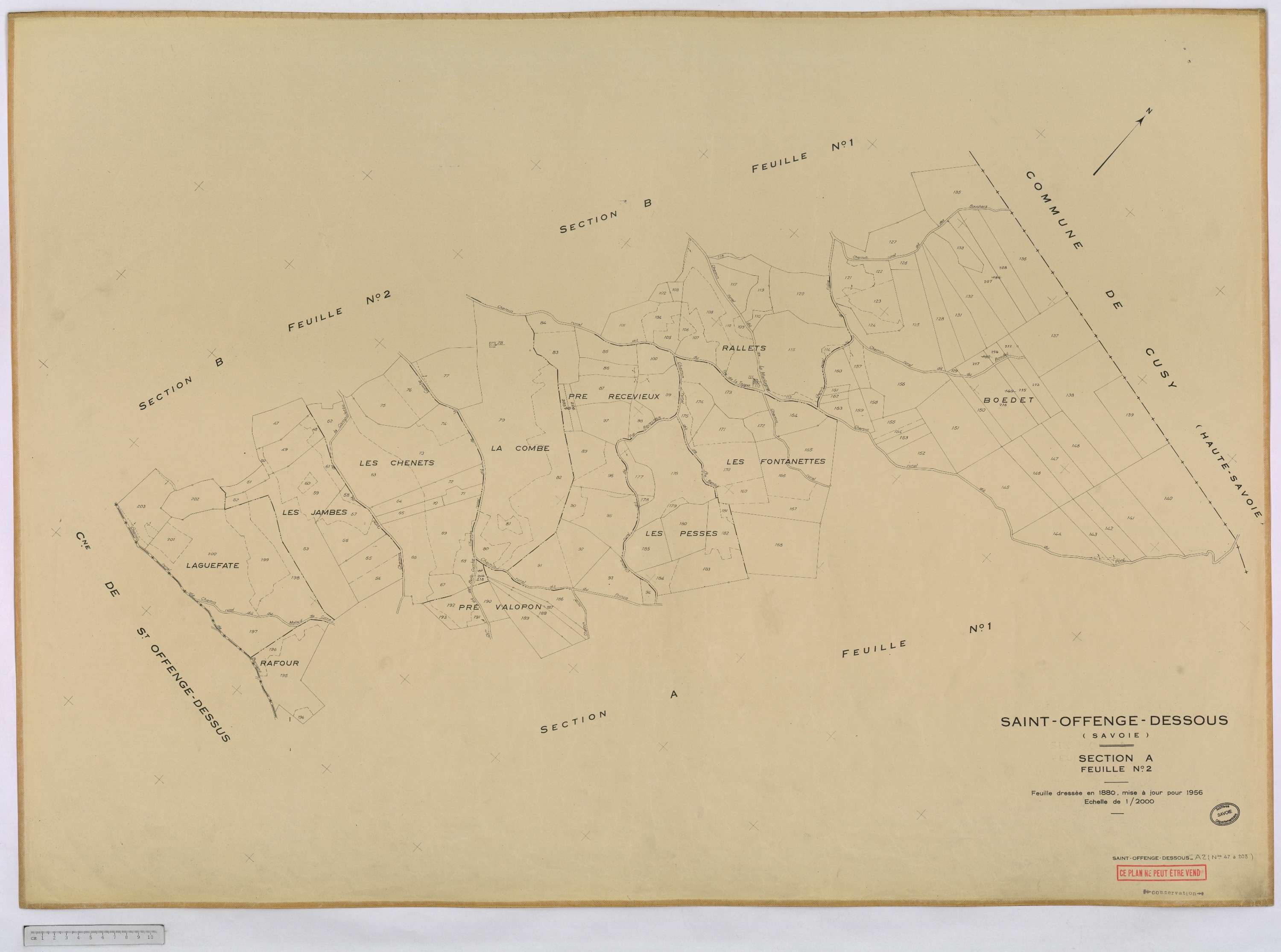 Saint-Offenge-Dessous - Cadastre rénové, version définitive (1956).