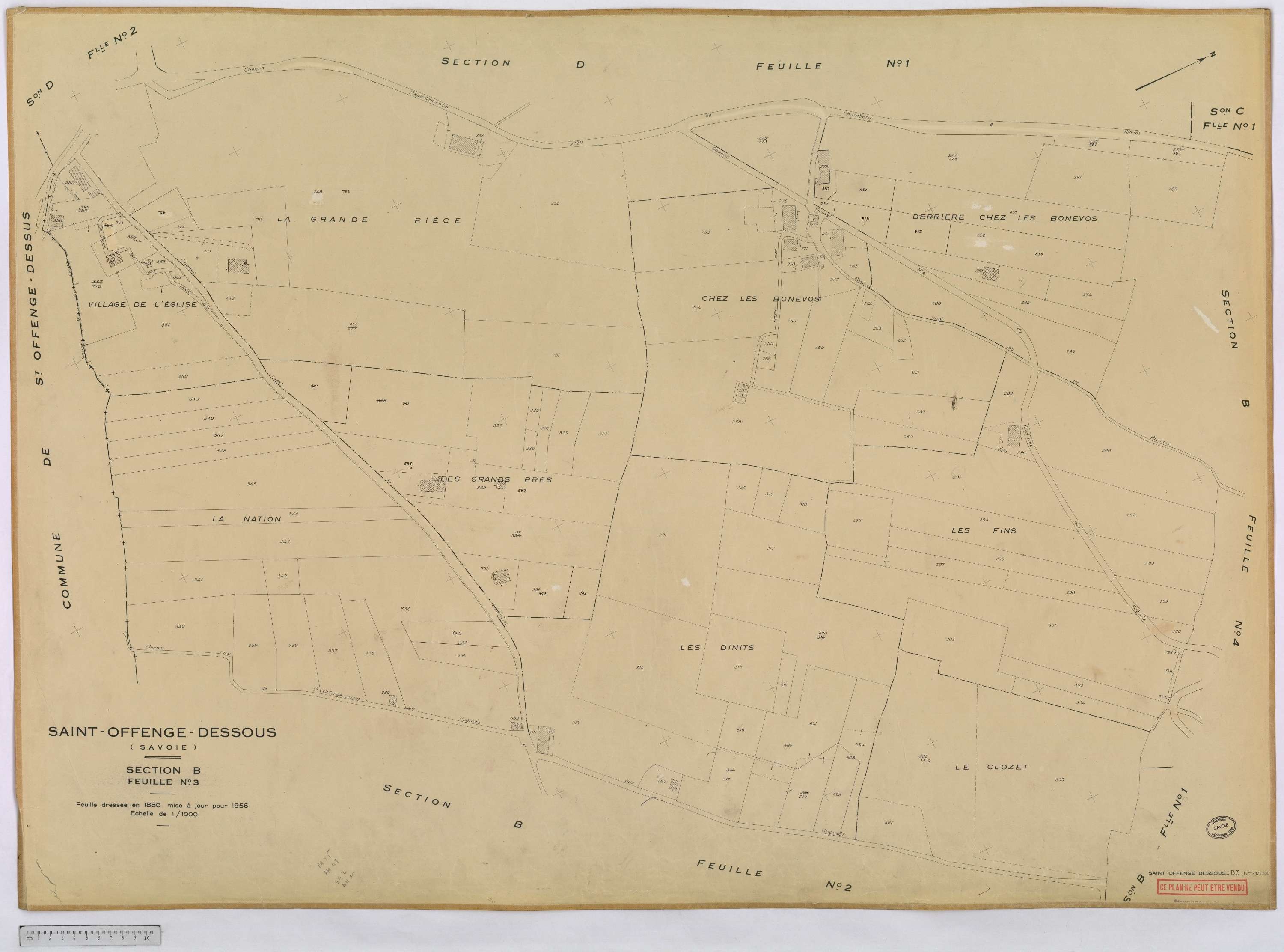Saint-Offenge-Dessous - Cadastre rénové, version définitive (1956).