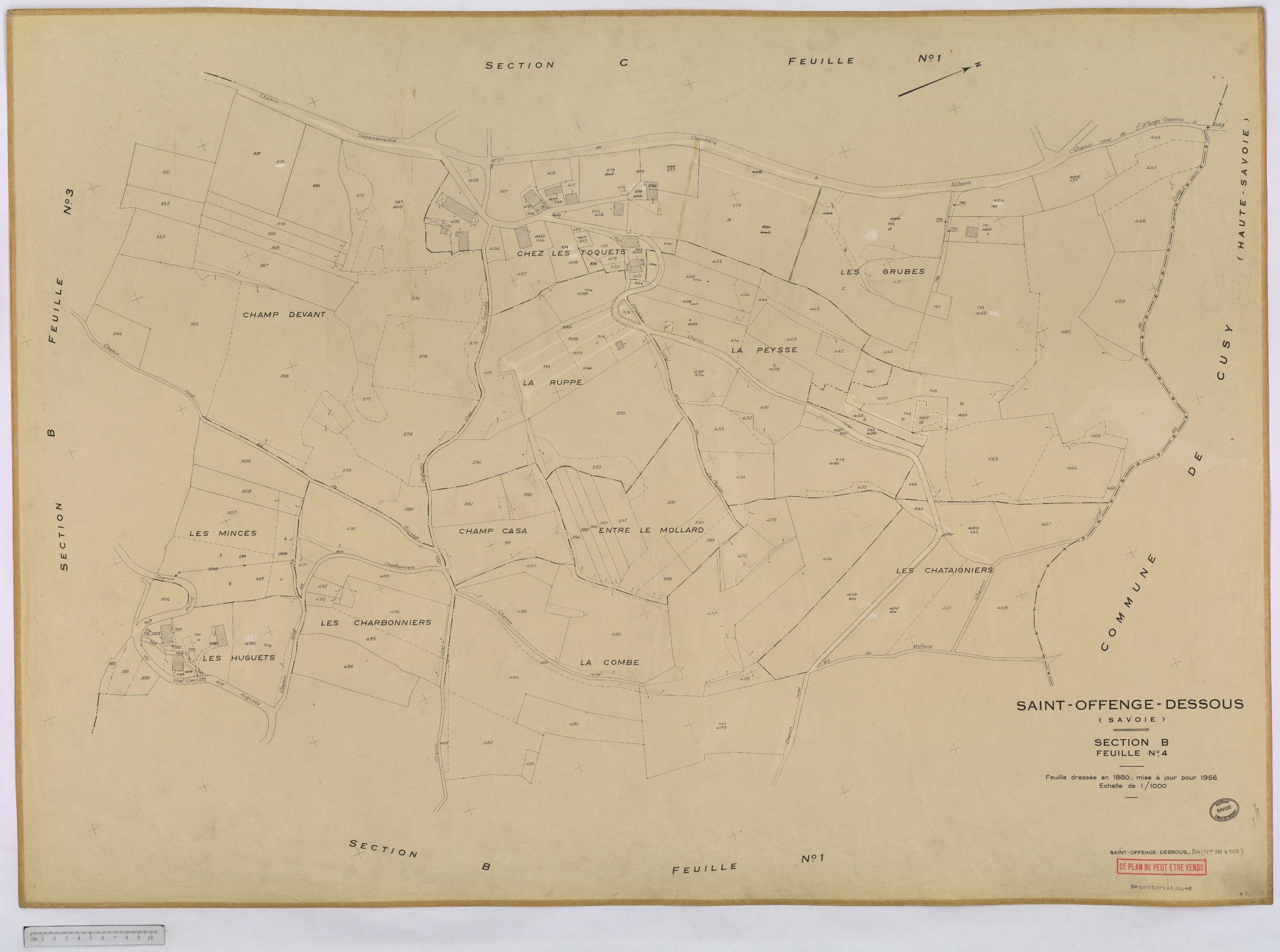 Saint-Offenge-Dessous - Cadastre rénové, version définitive (1956).