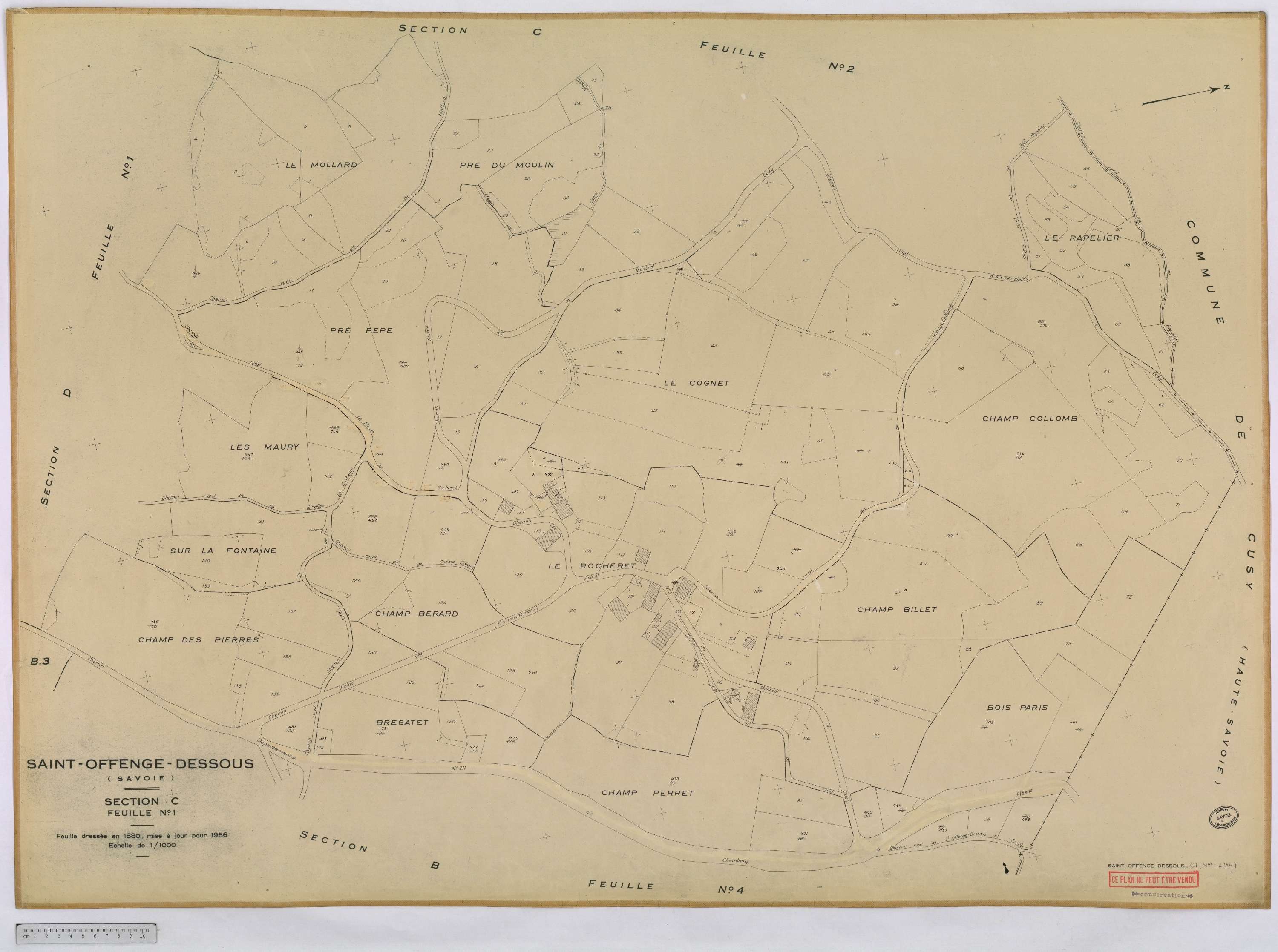 Saint-Offenge-Dessous - Cadastre rénové, version définitive (1956).