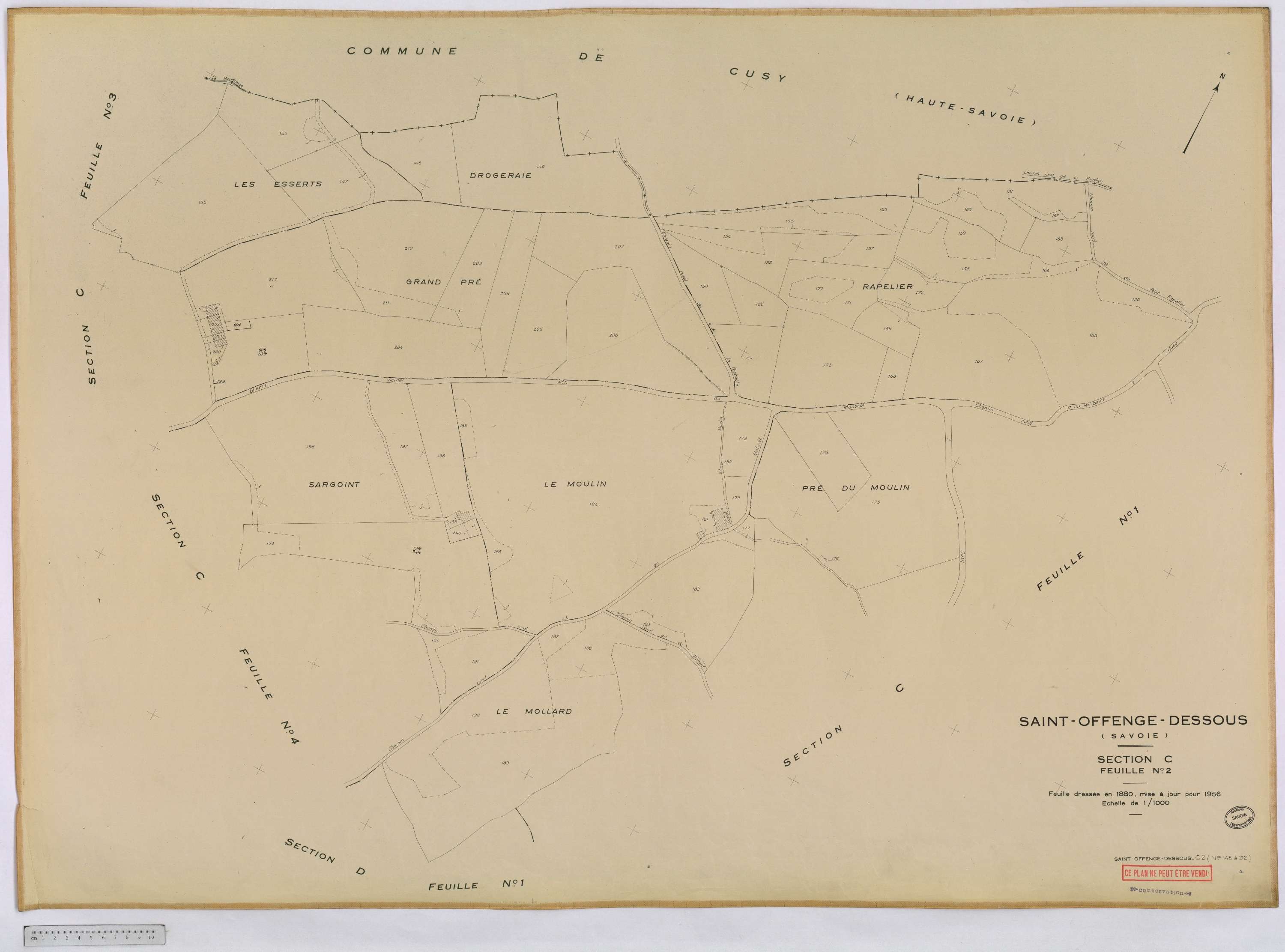 Saint-Offenge-Dessous - Cadastre rénové, version définitive (1956).